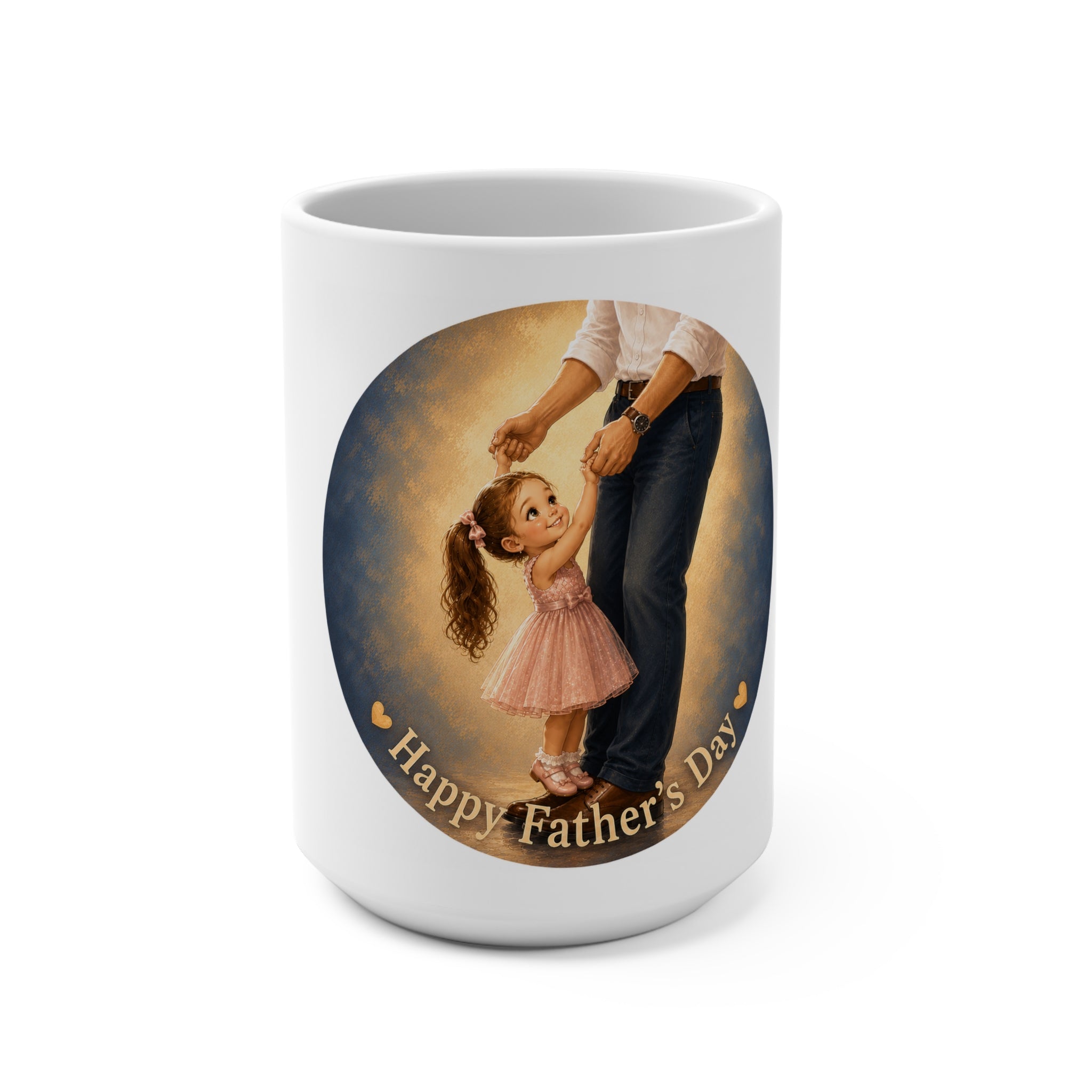 Daddy and Daughter Illustration Mug | Happy Father's Day 15oz