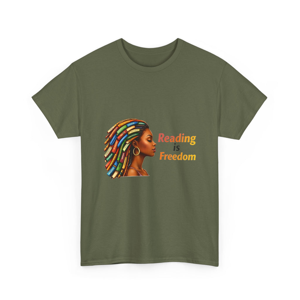 Reading Is Freedom T-Shirt — Colorful Book Dreadlocks Graphic Tee