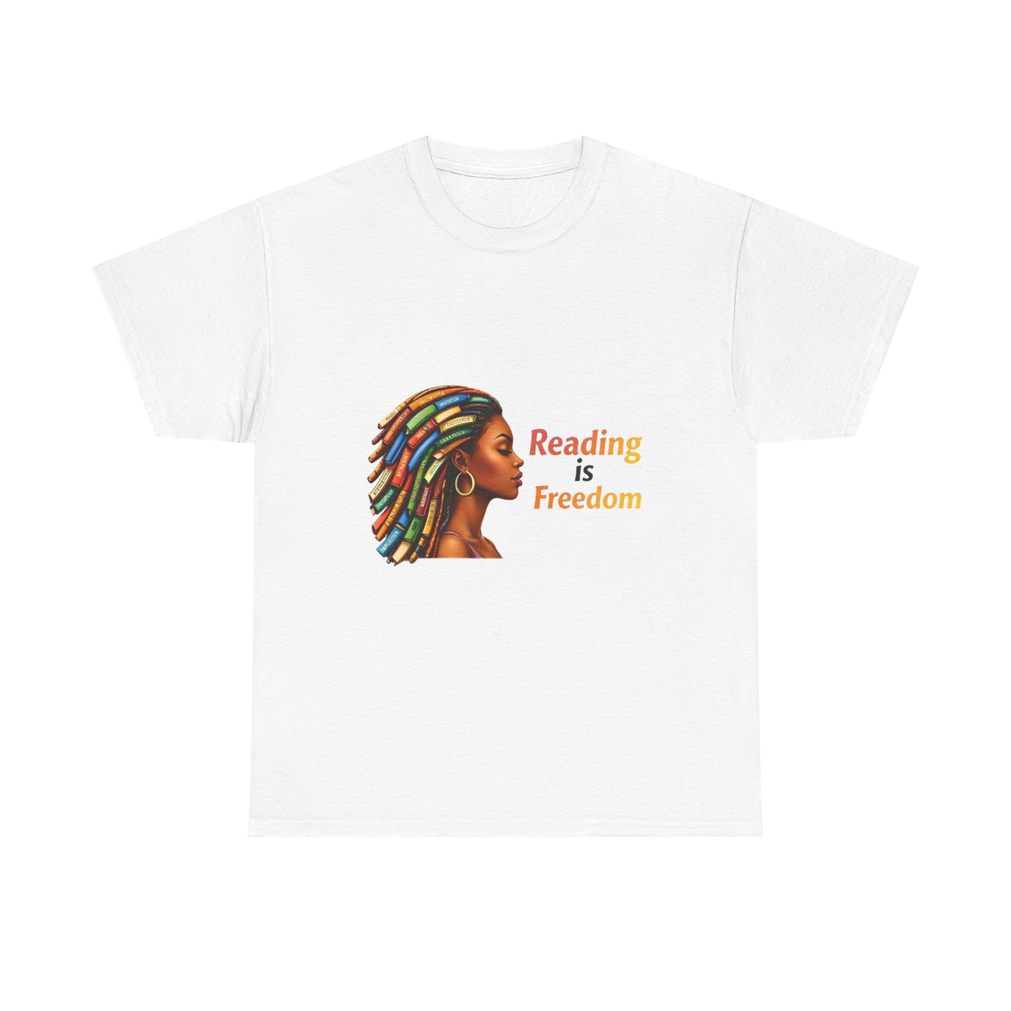 Reading Is Freedom T-Shirt — Colorful Book Dreadlocks Graphic Tee