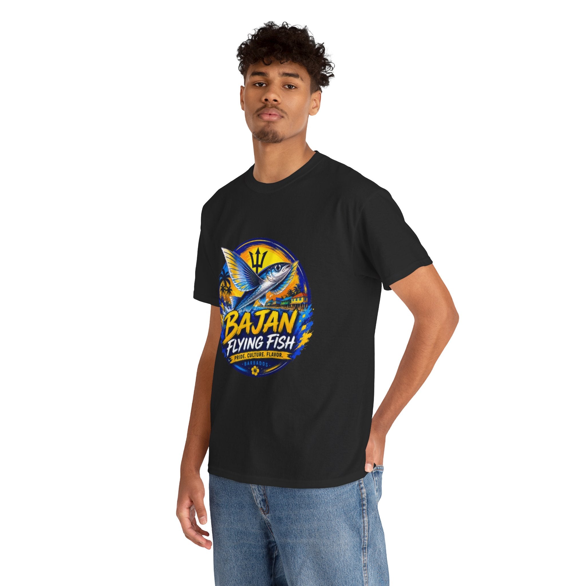 Bajan Flying Fish Tee — Caribbean Fishing Travel Shirt