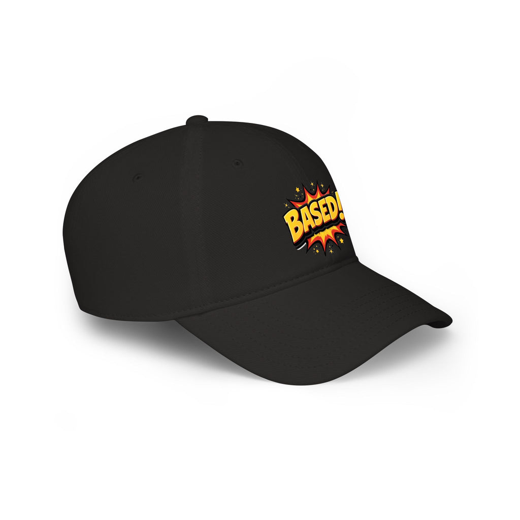 Based! Low Profile Baseball Cap — Comic Pop Art Embroidered Dad Hat