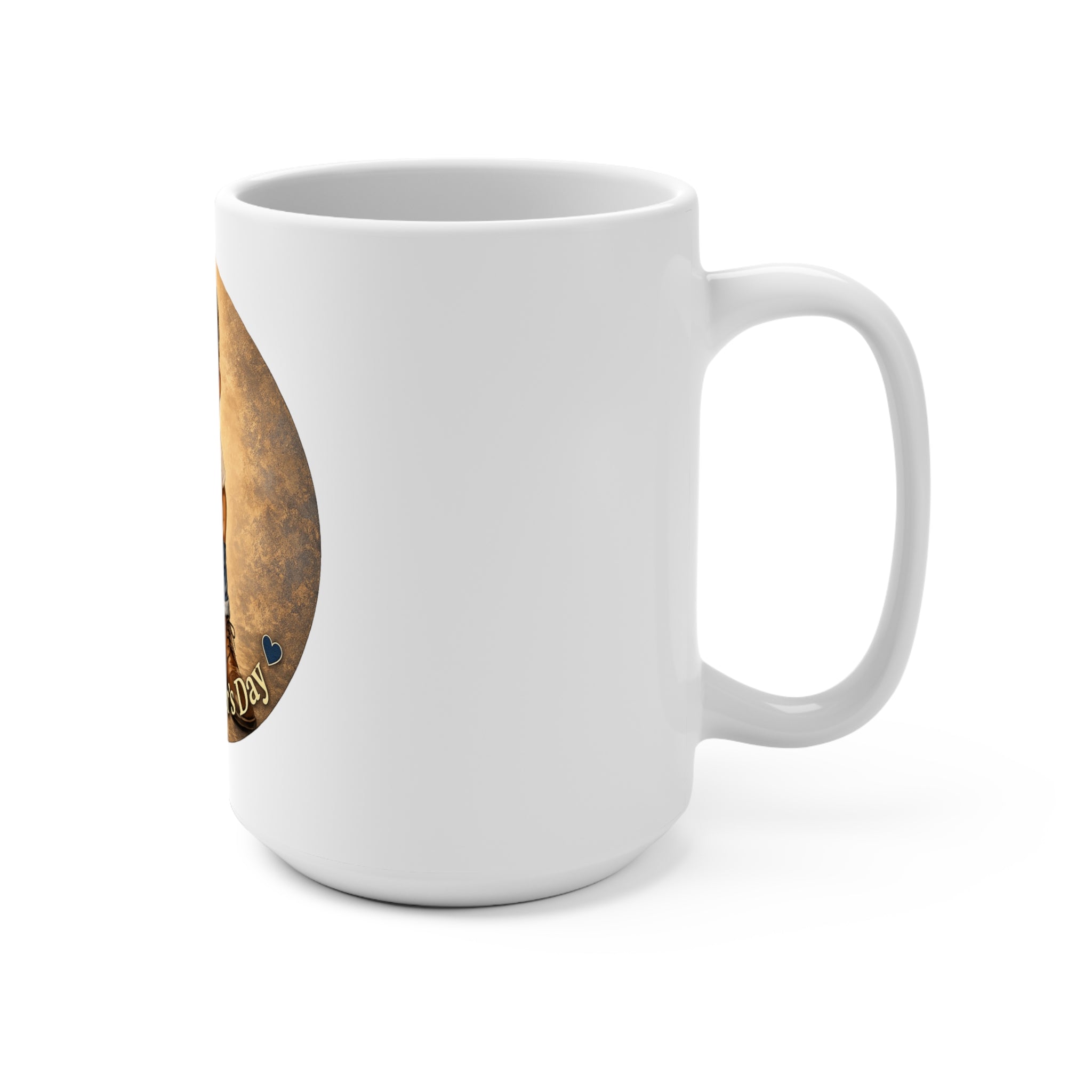 Father's Day Mug – Cute Little Boy Illustration, "Happy Father's Day" 15oz Ceramic Gift