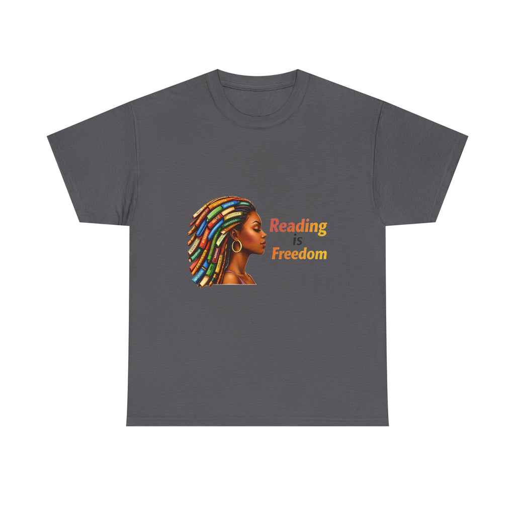 Reading Is Freedom T-Shirt — Colorful Book Dreadlocks Graphic Tee