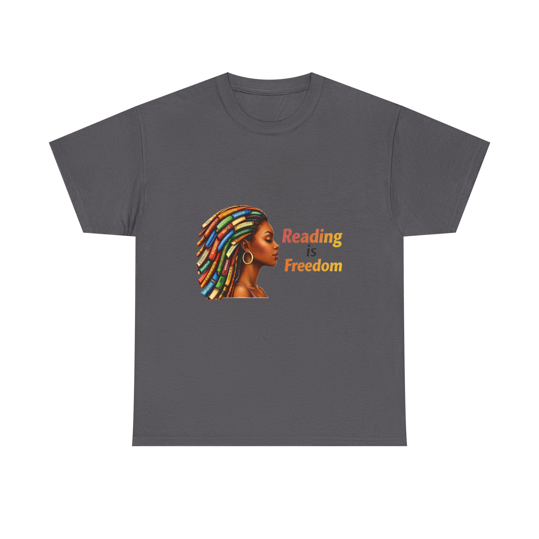 Reading Is Freedom T-Shirt — Colorful Book Dreadlocks Graphic Tee