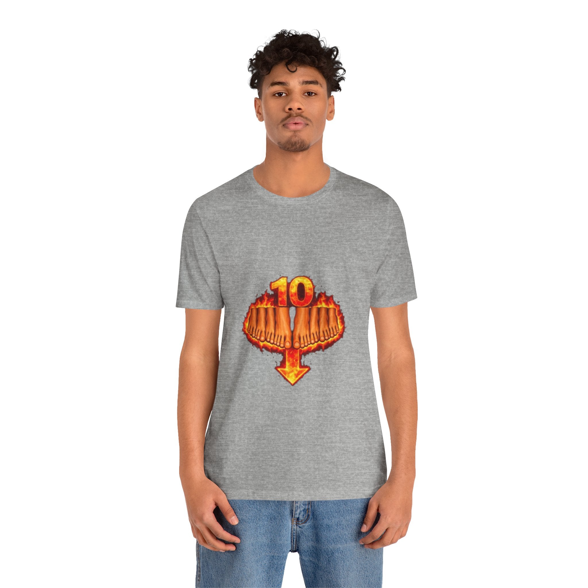 10 Down Arrow Phoenix Tee — Retro Flaming Number Graphic T-Shirt