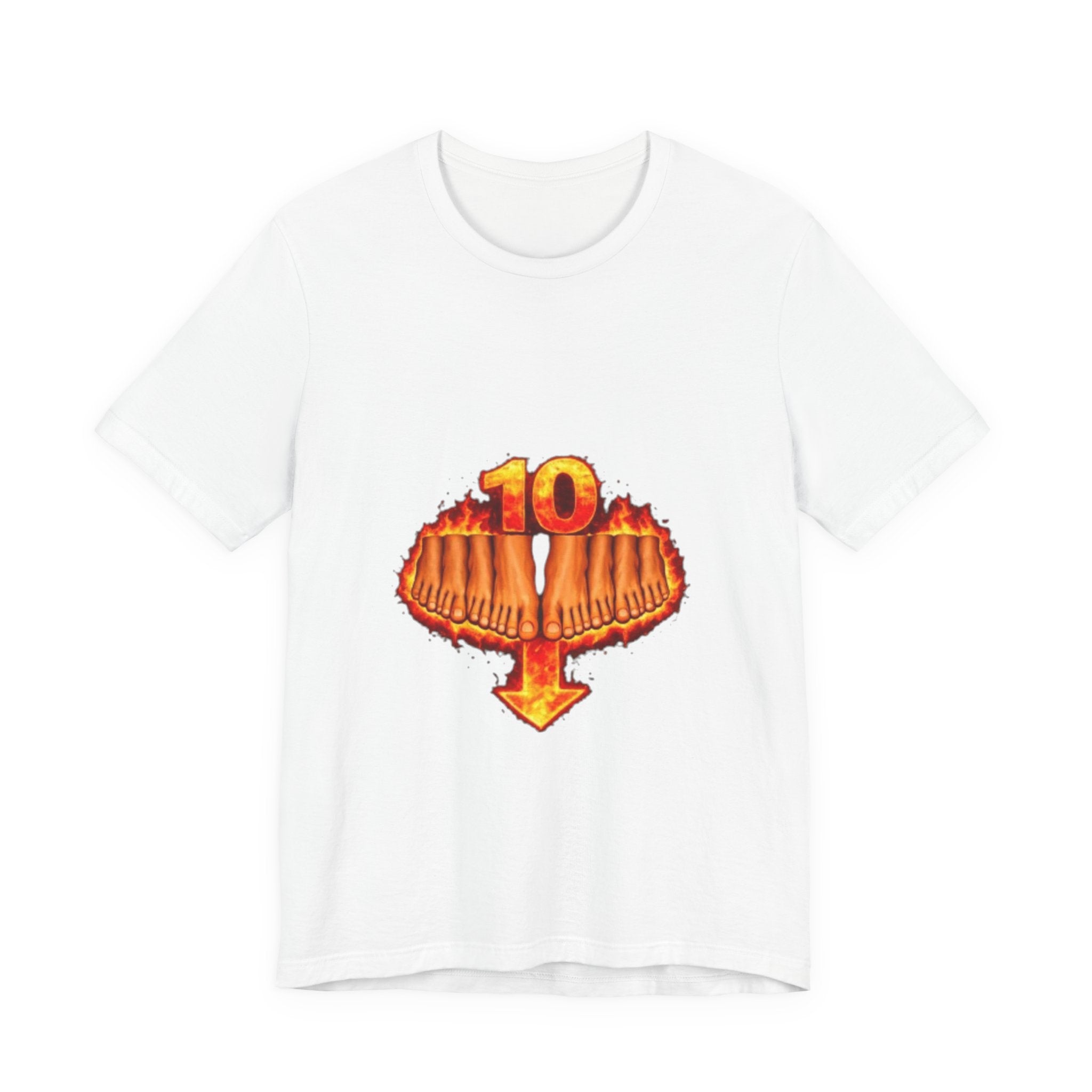 10 Down Arrow Phoenix Tee — Retro Flaming Number Graphic T-Shirt