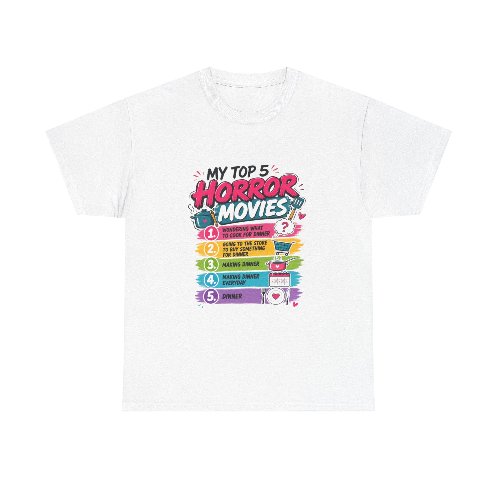 Horror Movies Top 5 Tee – Personalized List Graphic T-Shirt