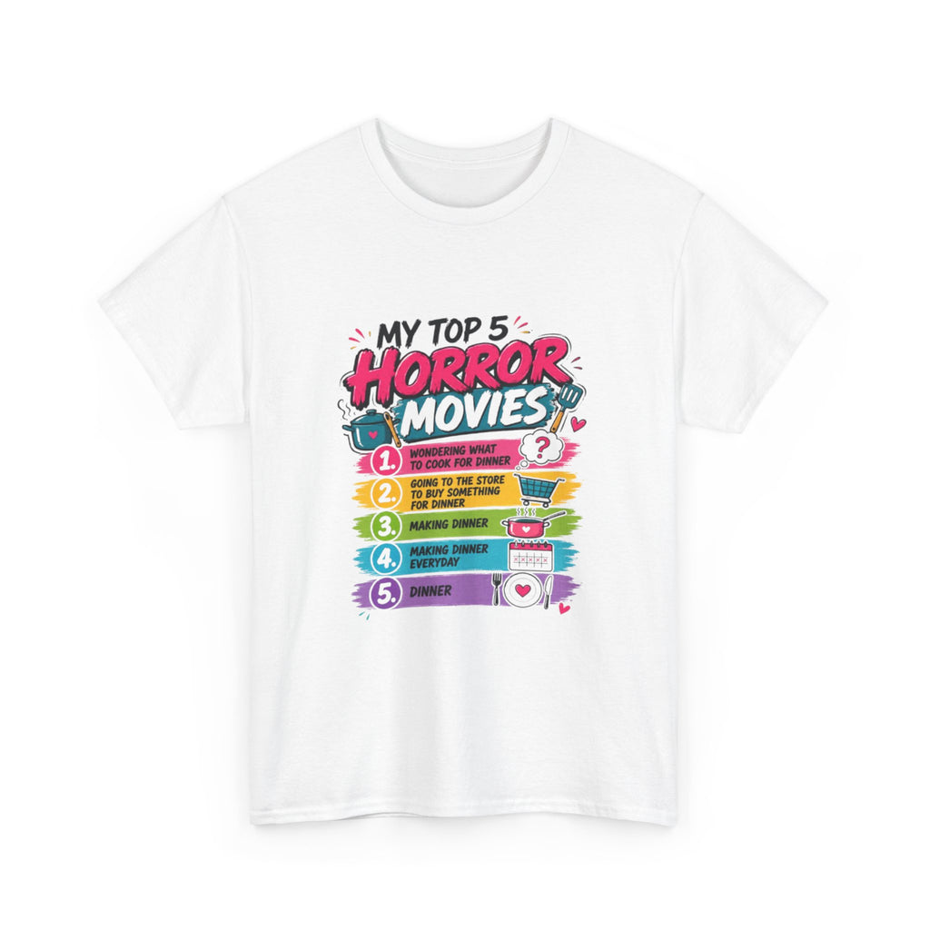 Horror Movies Top 5 Tee – Personalized List Graphic T-Shirt