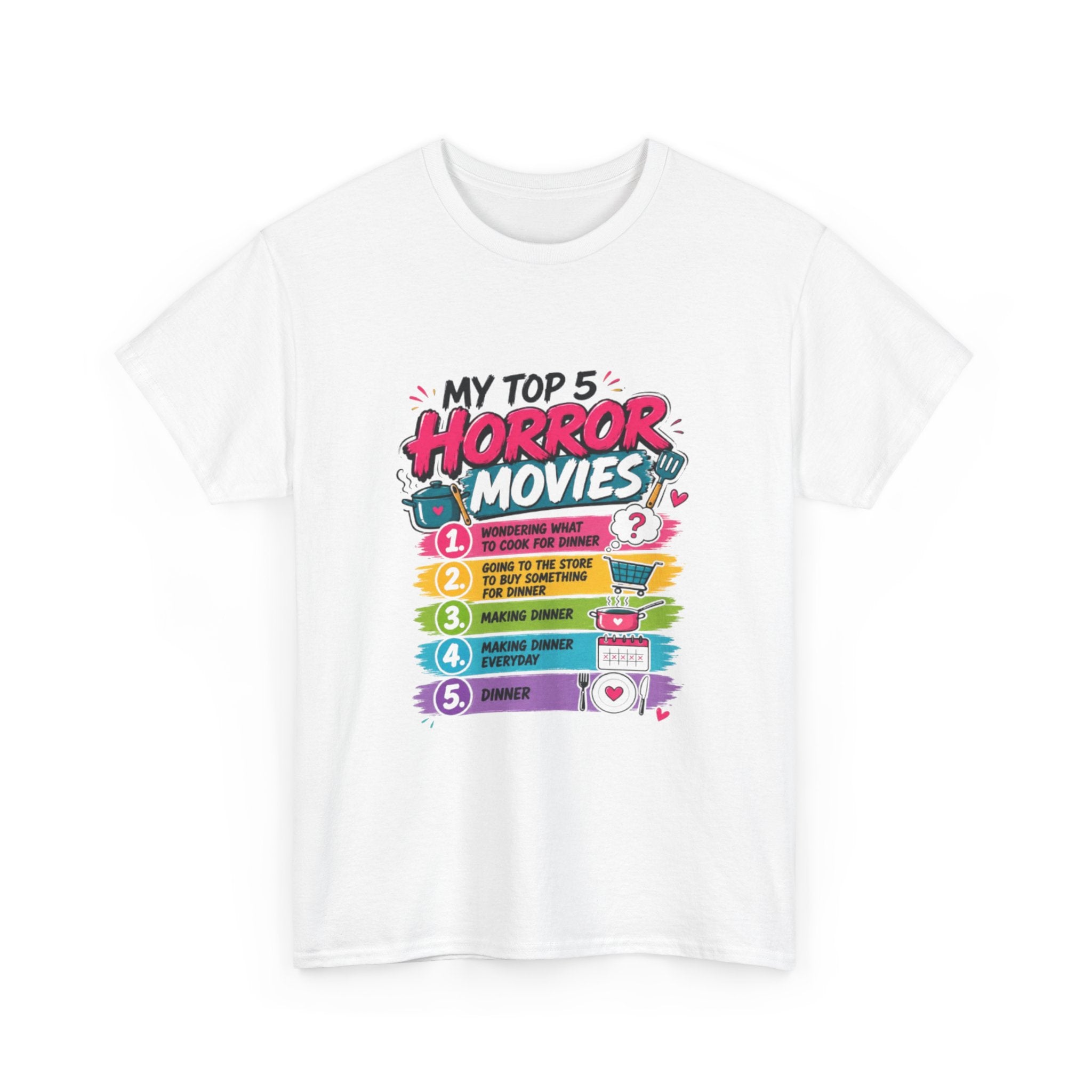 Horror Movies Top 5 Tee – Personalized List Graphic T-Shirt