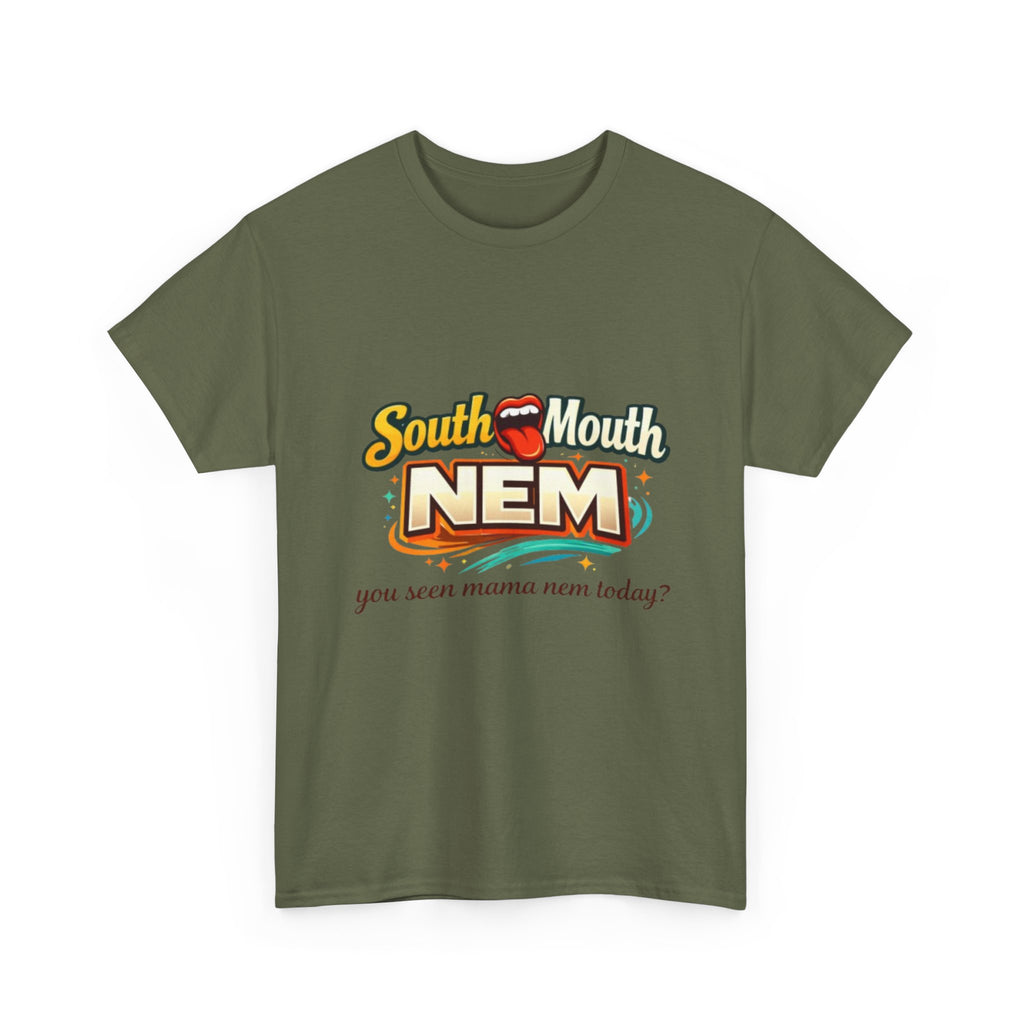 T-Shirt — South Mouth NEM "you seen mama nem today?" Retro Logo Tee