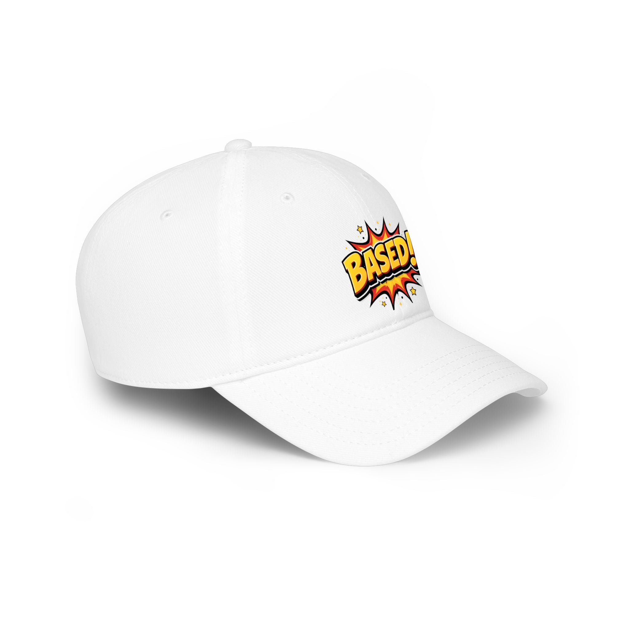 Based! Low Profile Baseball Cap — Comic Pop Art Embroidered Dad Hat