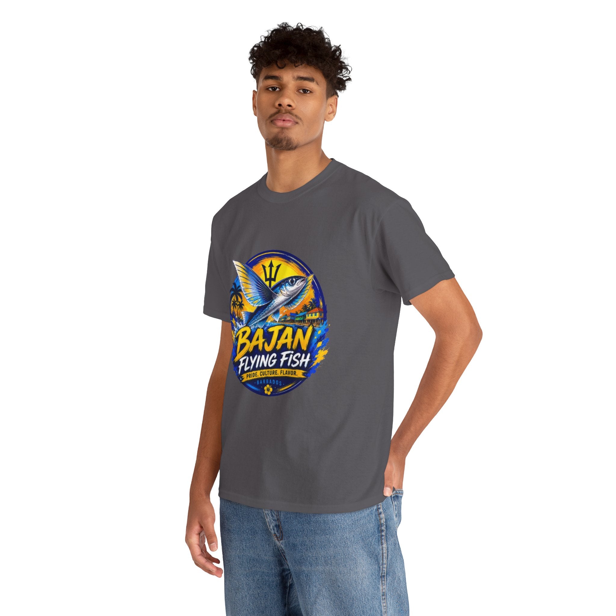 Bajan Flying Fish Tee — Caribbean Fishing Travel Shirt