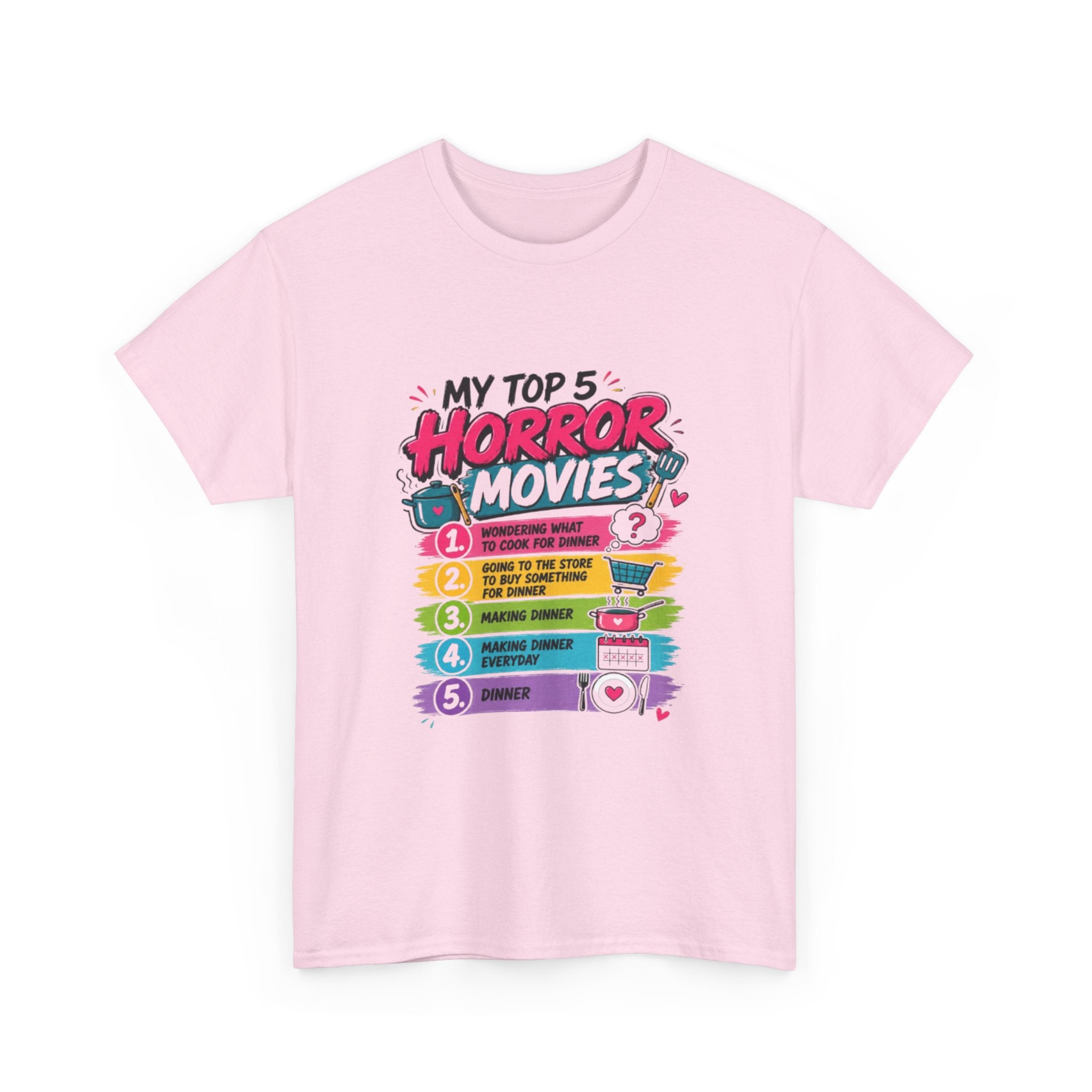 Horror Movies Top 5 Tee – Personalized List Graphic T-Shirt