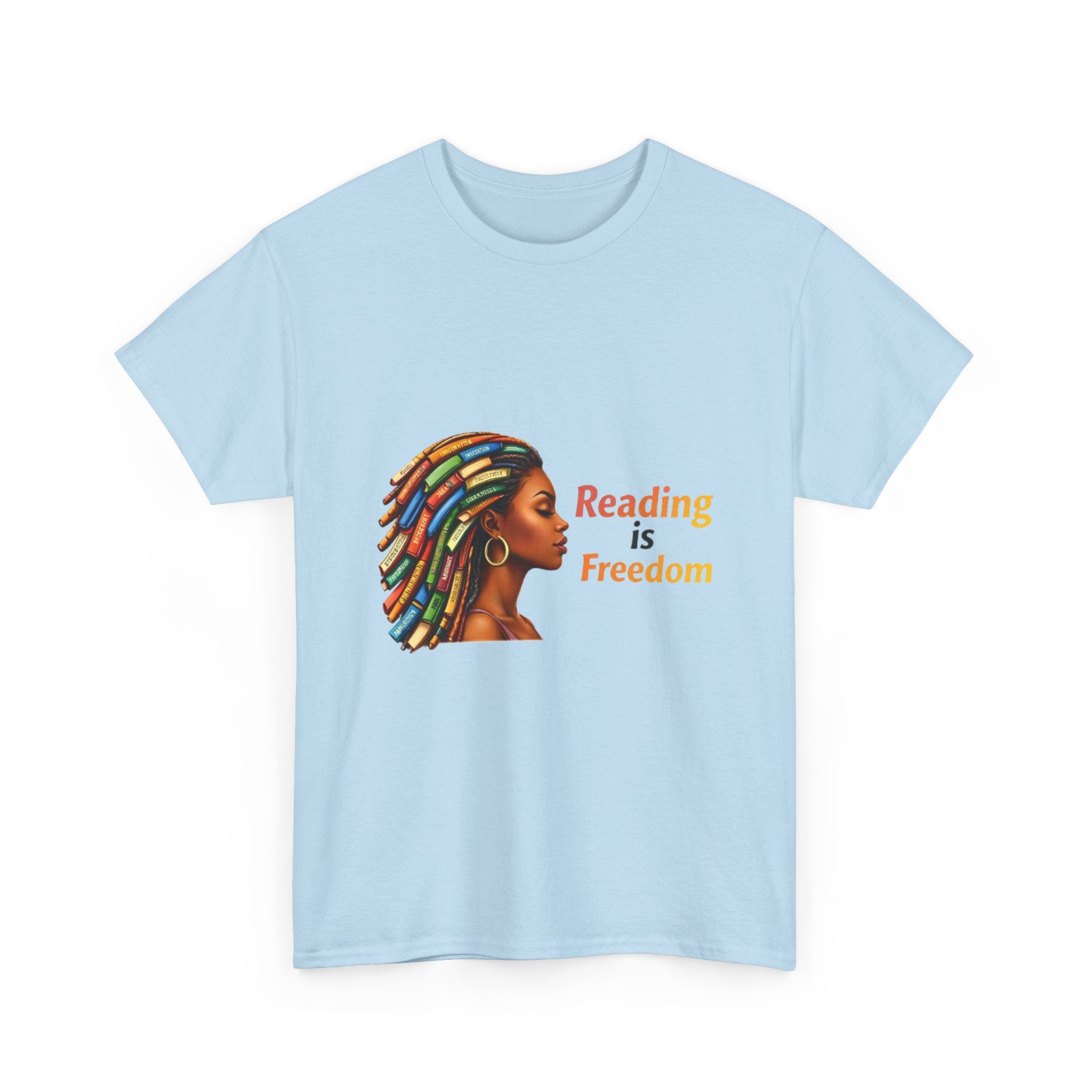 Reading Is Freedom T-Shirt — Colorful Book Dreadlocks Graphic Tee