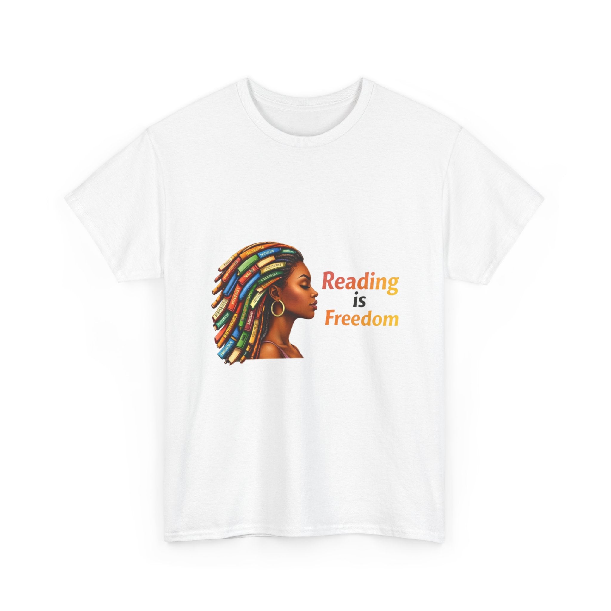 Reading Is Freedom T-Shirt — Colorful Book Dreadlocks Graphic Tee