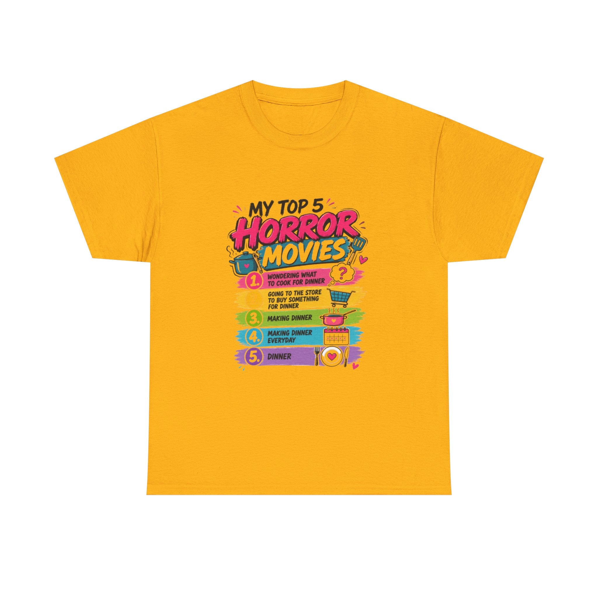 Horror Movies Top 5 Tee – Personalized List Graphic T-Shirt