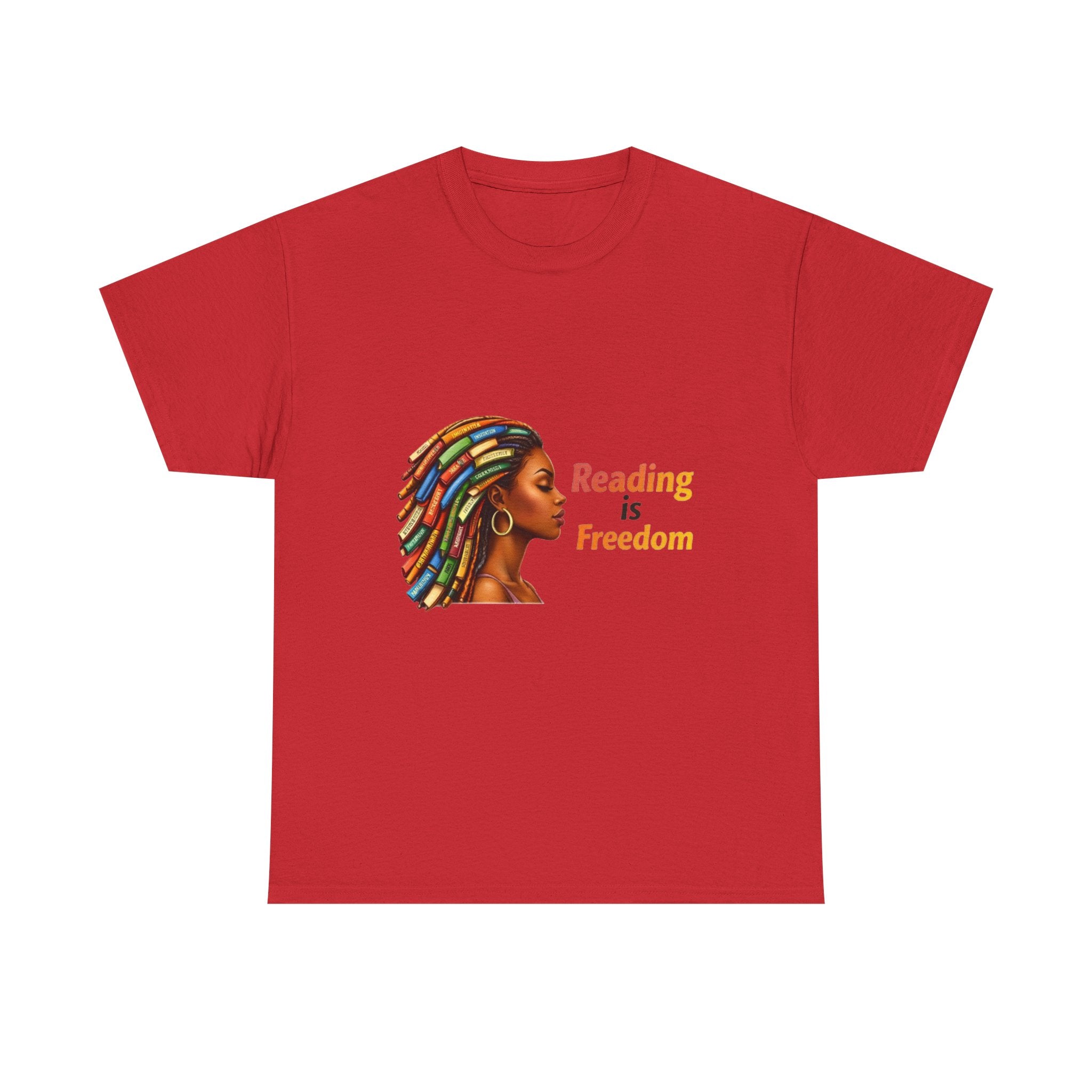 Reading Is Freedom T-Shirt — Colorful Book Dreadlocks Graphic Tee