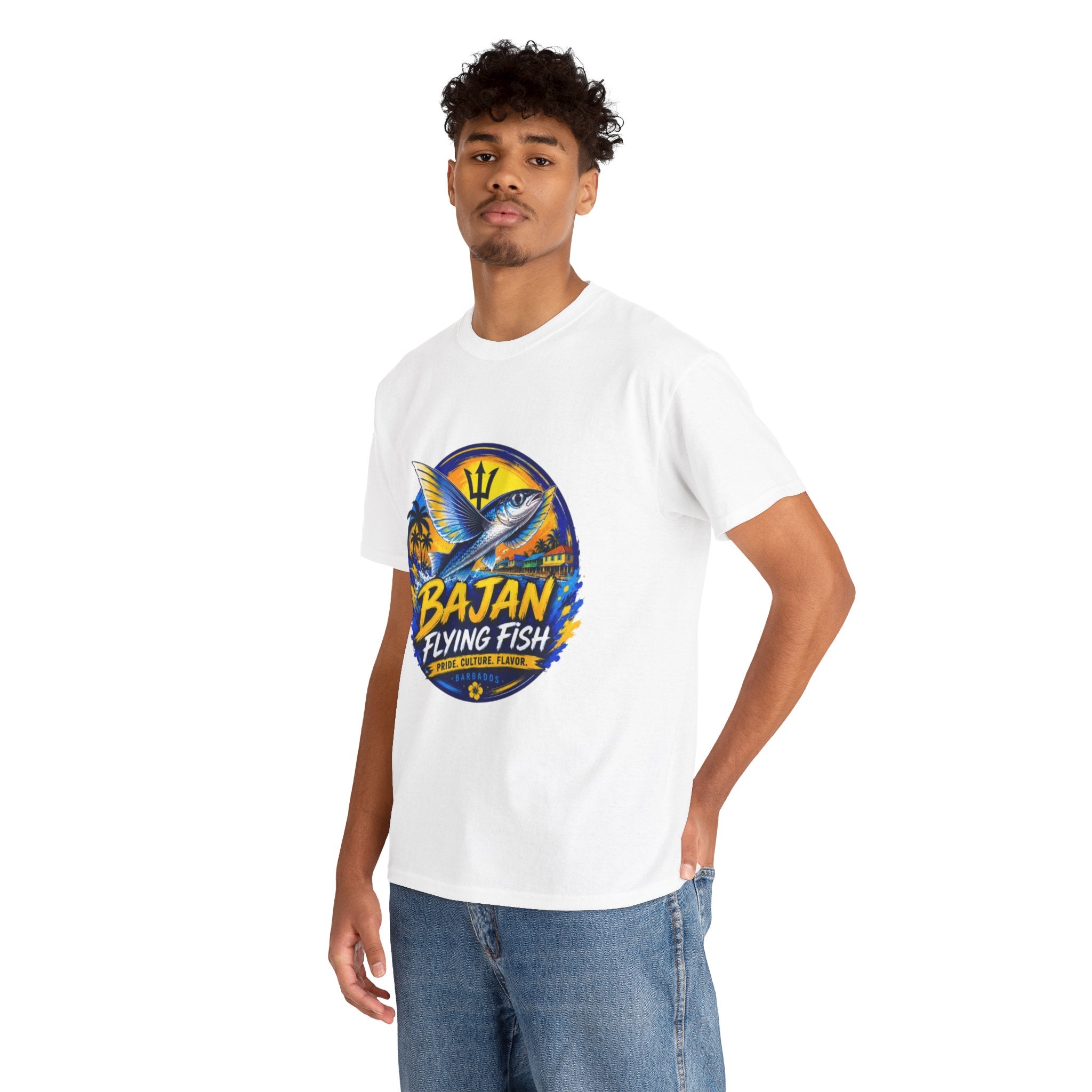 Bajan Flying Fish Tee — Caribbean Fishing Travel Shirt