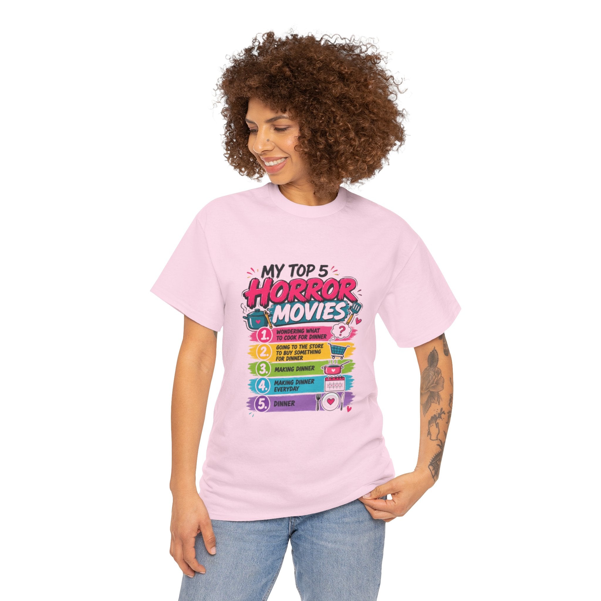 Horror Movies Top 5 Tee – Personalized List Graphic T-Shirt