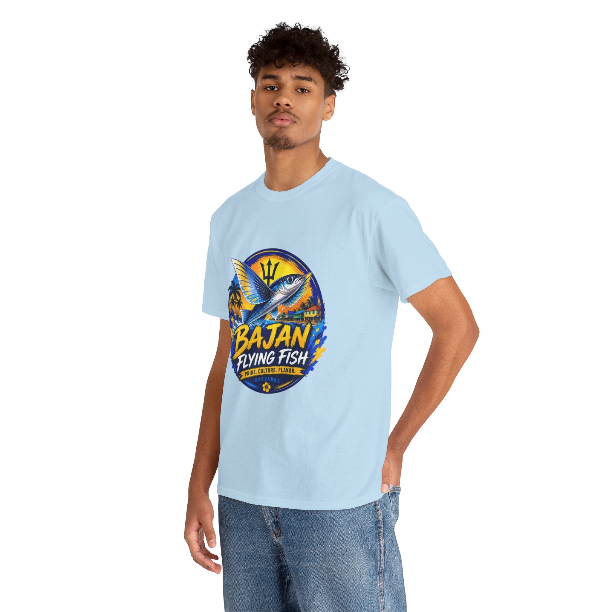 Bajan Flying Fish Tee — Caribbean Fishing Travel Shirt