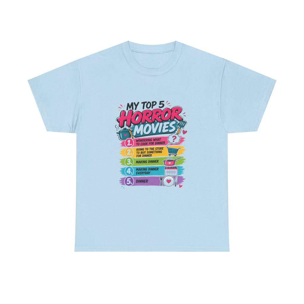 Horror Movies Top 5 Tee – Personalized List Graphic T-Shirt