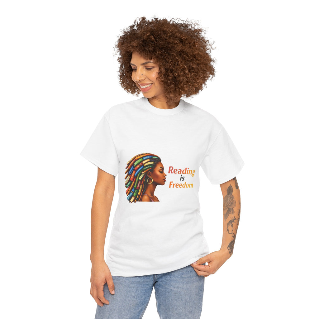 Reading Is Freedom T-Shirt — Colorful Book Dreadlocks Graphic Tee