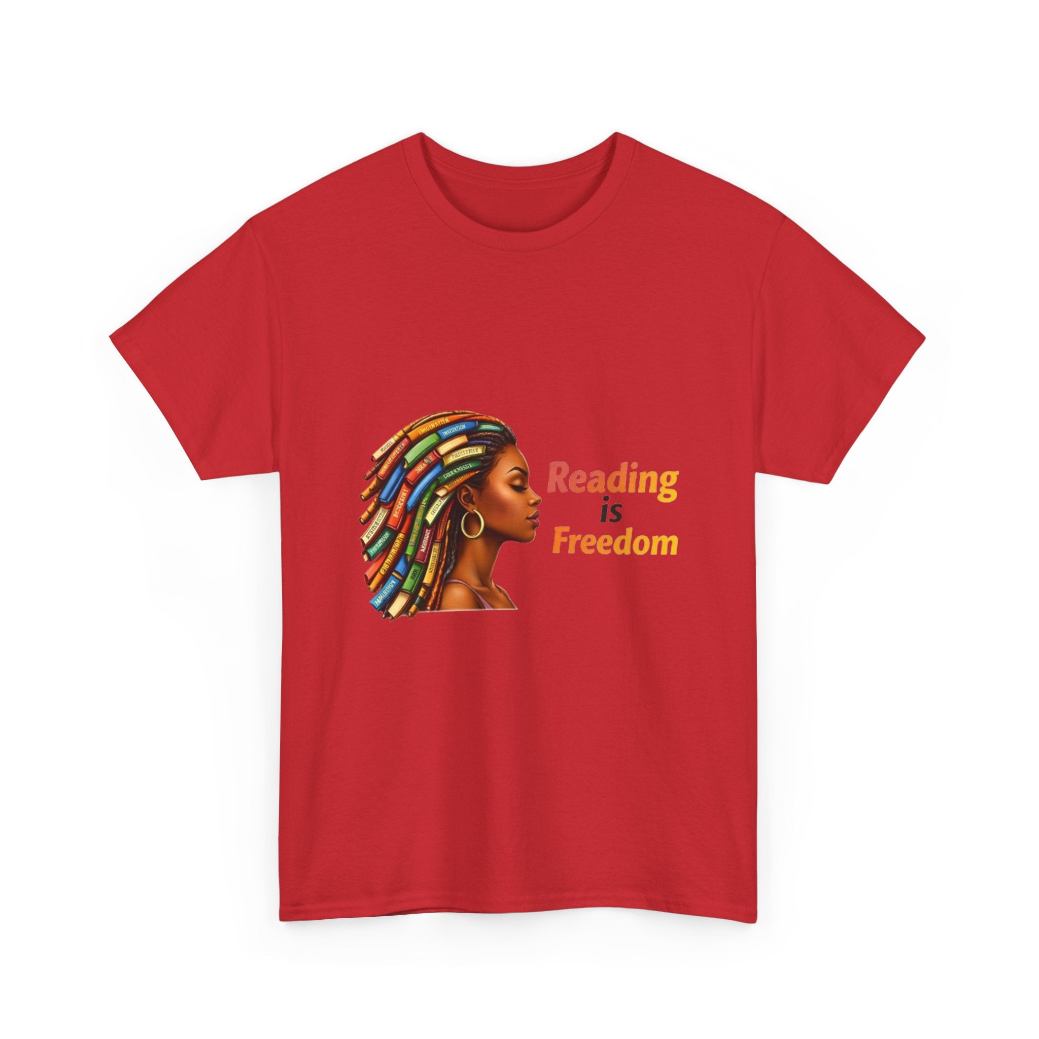 Reading Is Freedom T-Shirt — Colorful Book Dreadlocks Graphic Tee