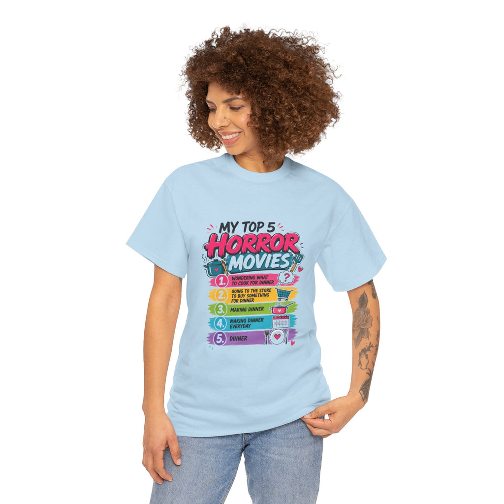 Horror Movies Top 5 Tee – Personalized List Graphic T-Shirt