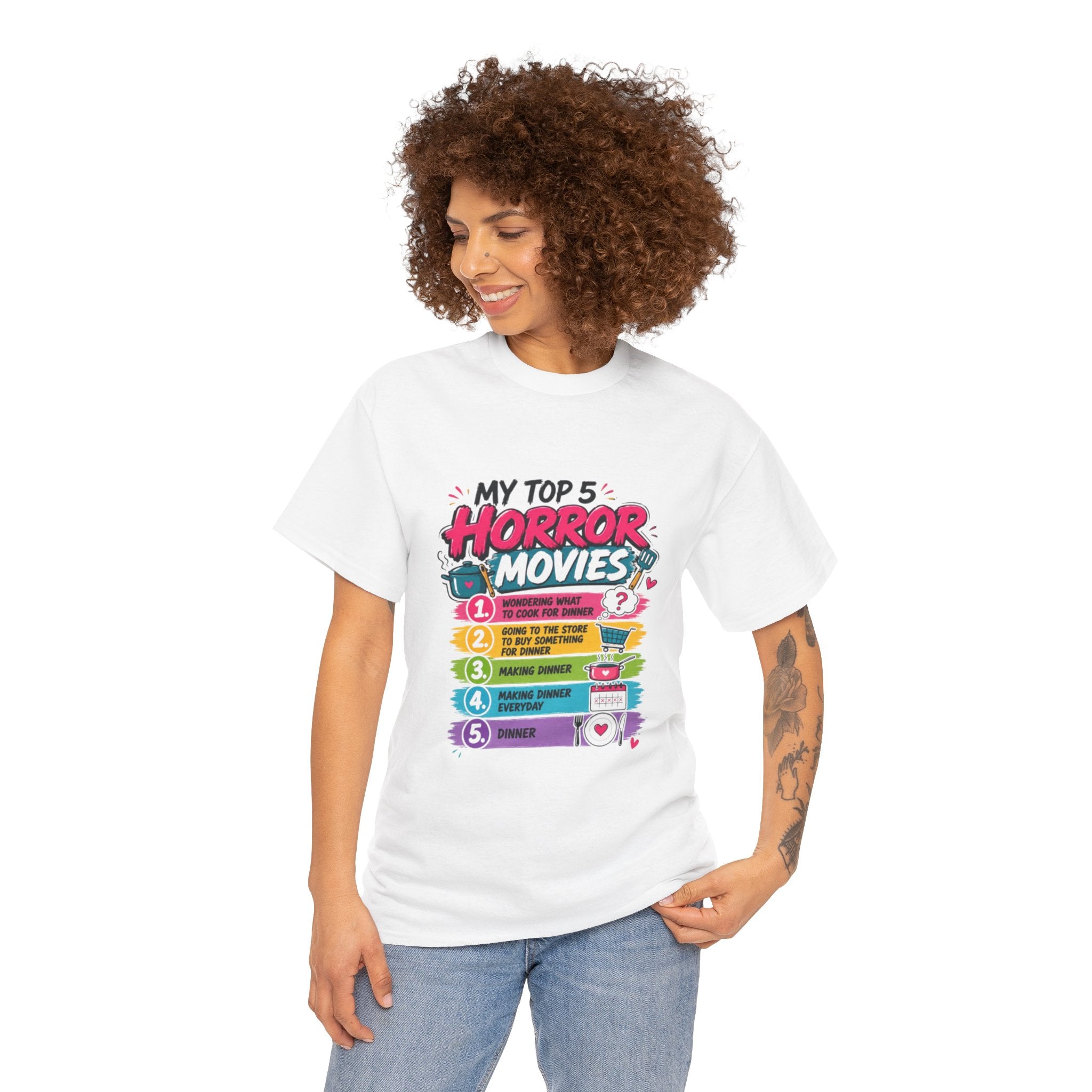 Horror Movies Top 5 Tee – Personalized List Graphic T-Shirt