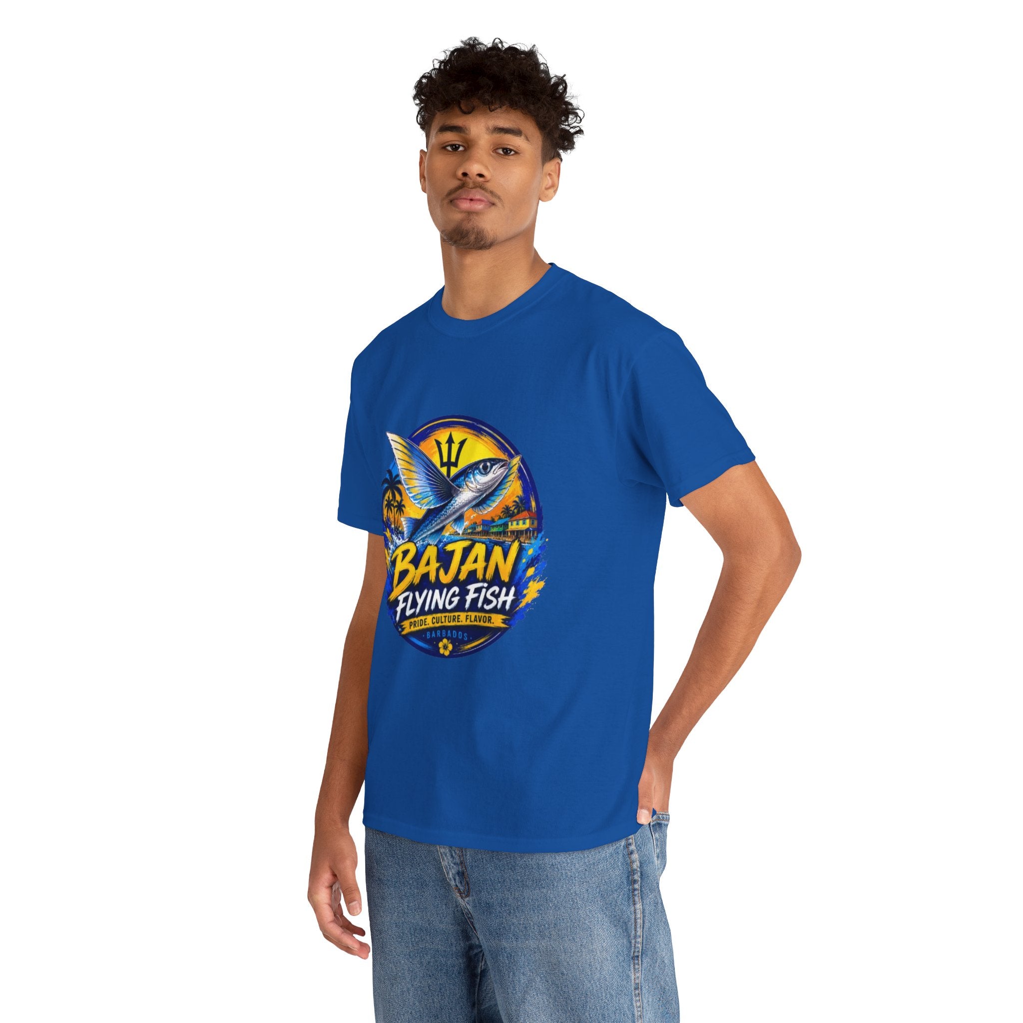 Bajan Flying Fish Tee — Caribbean Fishing Travel Shirt