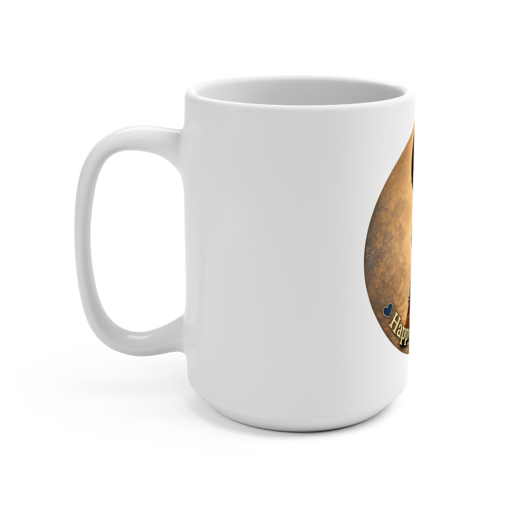 Father's Day Mug – Cute Little Boy Illustration, "Happy Father's Day" 15oz Ceramic Gift