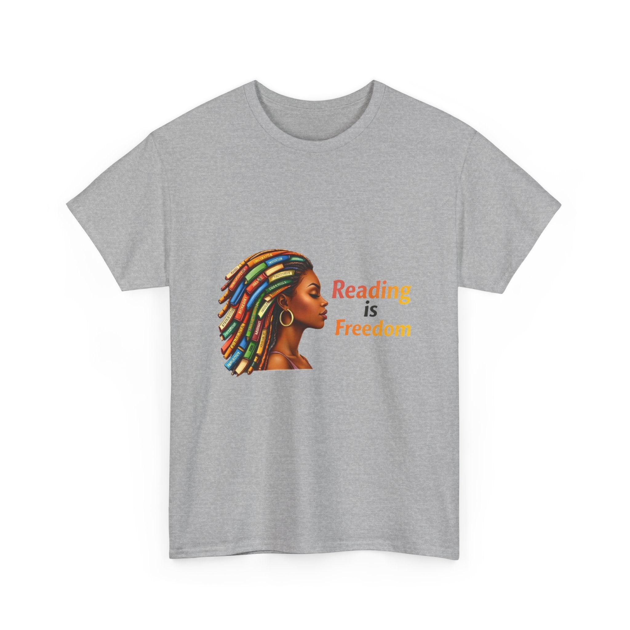 Reading Is Freedom T-Shirt — Colorful Book Dreadlocks Graphic Tee