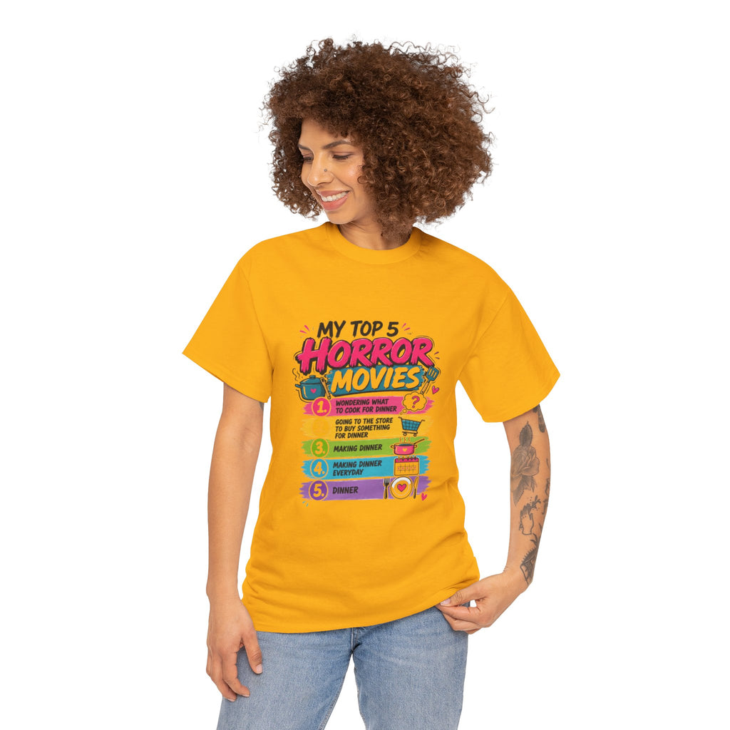 Horror Movies Top 5 Tee – Personalized List Graphic T-Shirt