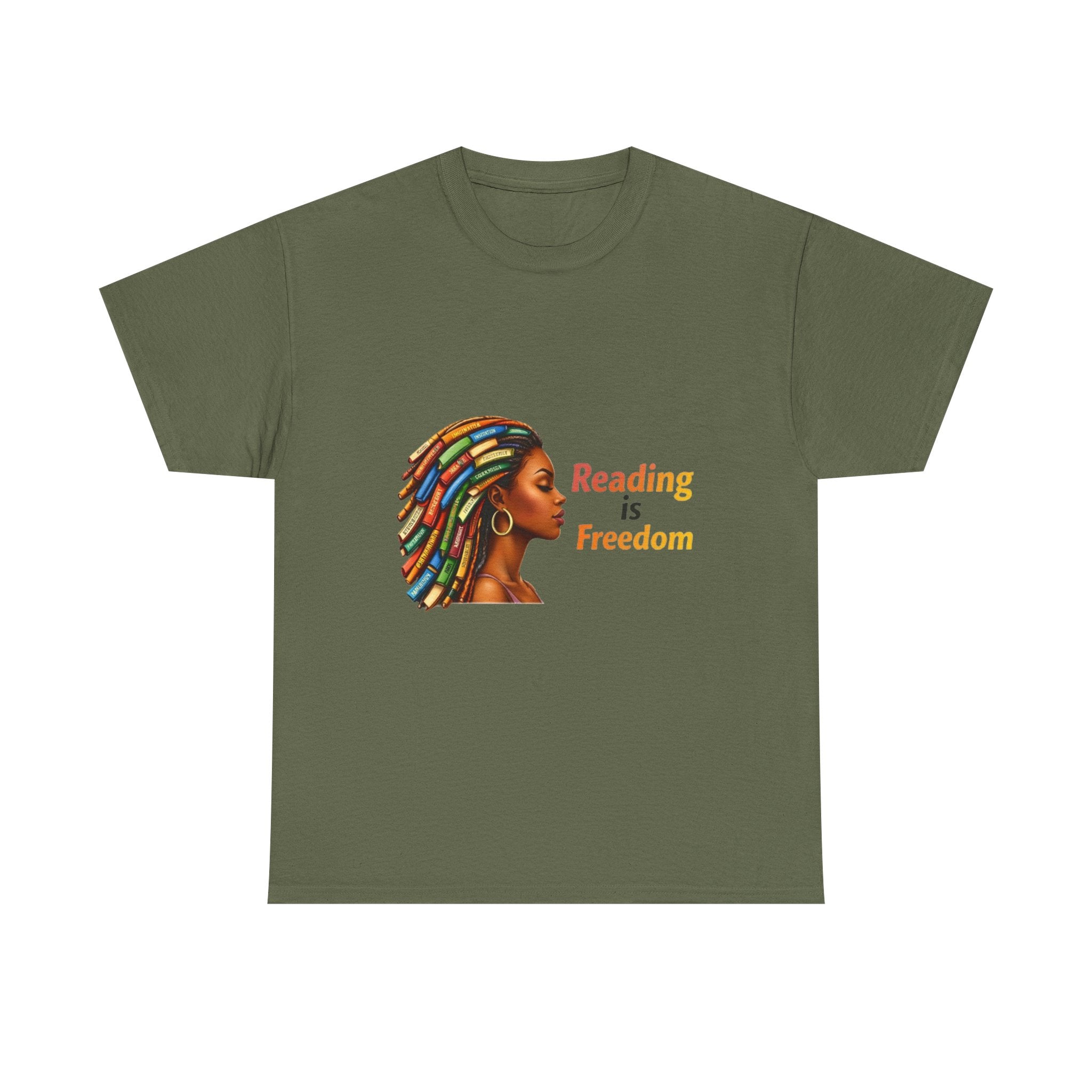 Reading Is Freedom T-Shirt — Colorful Book Dreadlocks Graphic Tee