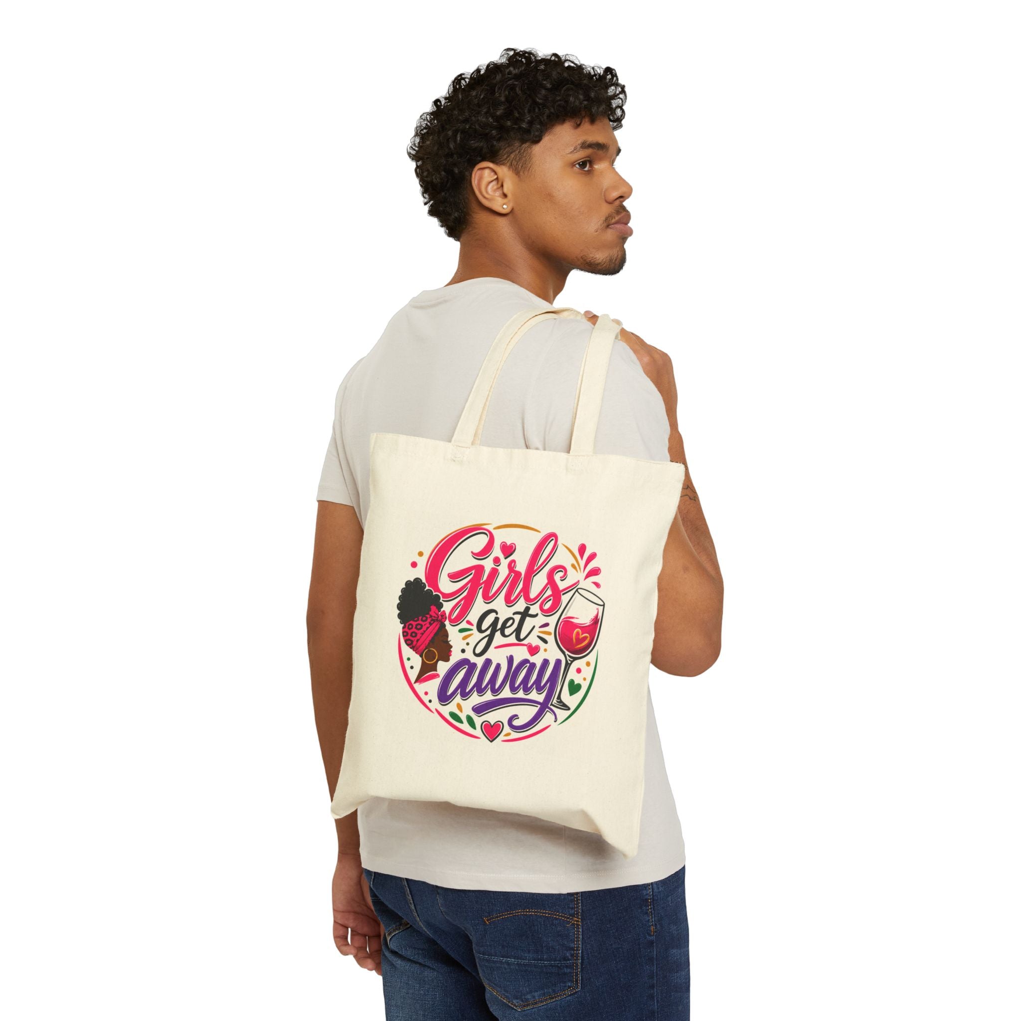 Girls Getaway Cotton Tote Bag – Bachelorette, Wine Night & Spa Weekend Gift