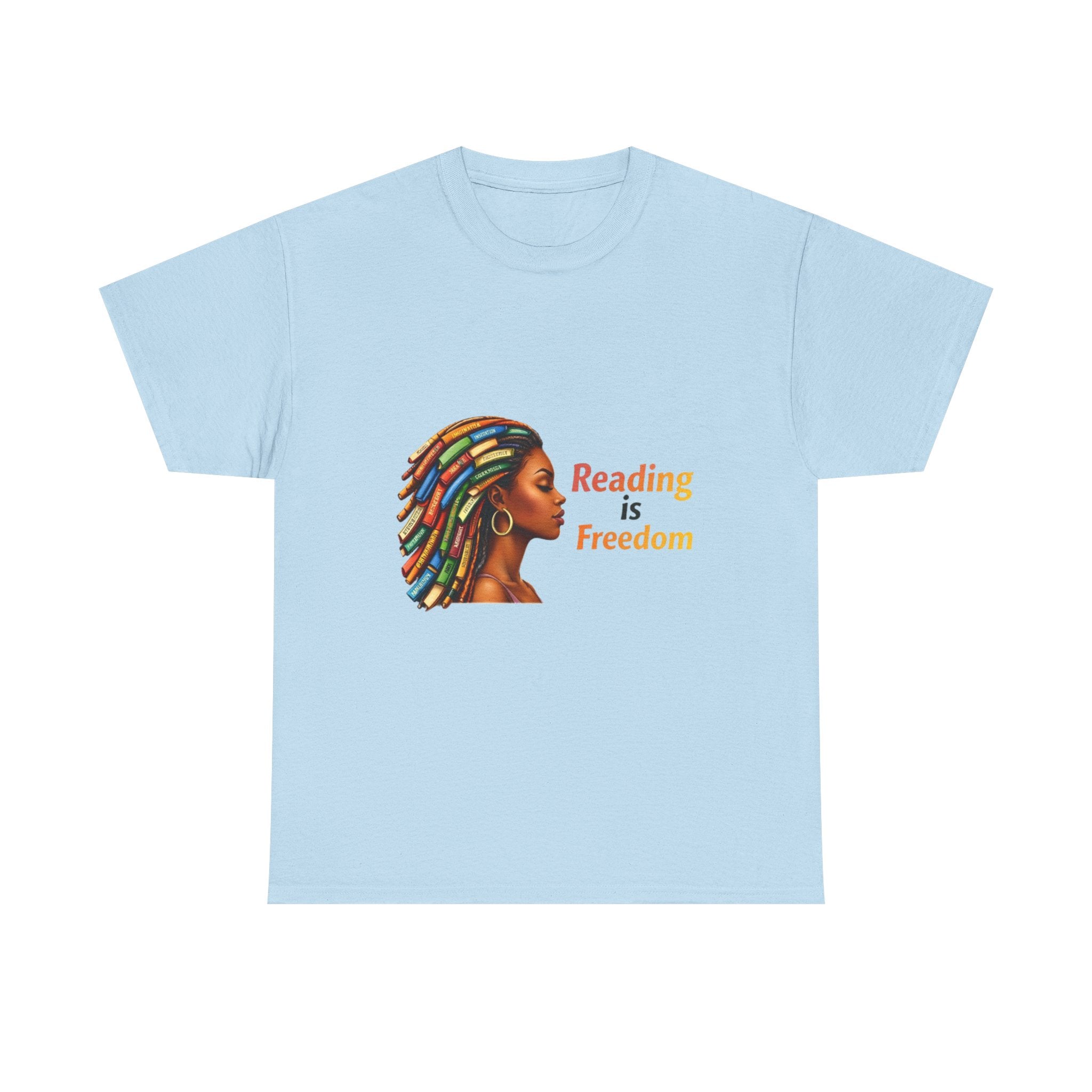 Reading Is Freedom T-Shirt — Colorful Book Dreadlocks Graphic Tee