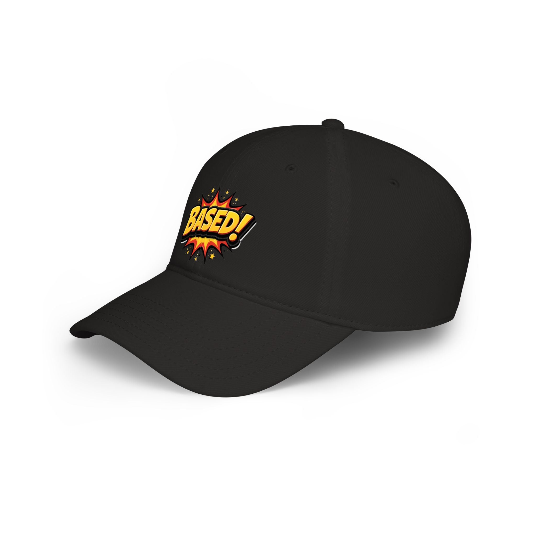 Based! Low Profile Baseball Cap — Comic Pop Art Embroidered Dad Hat