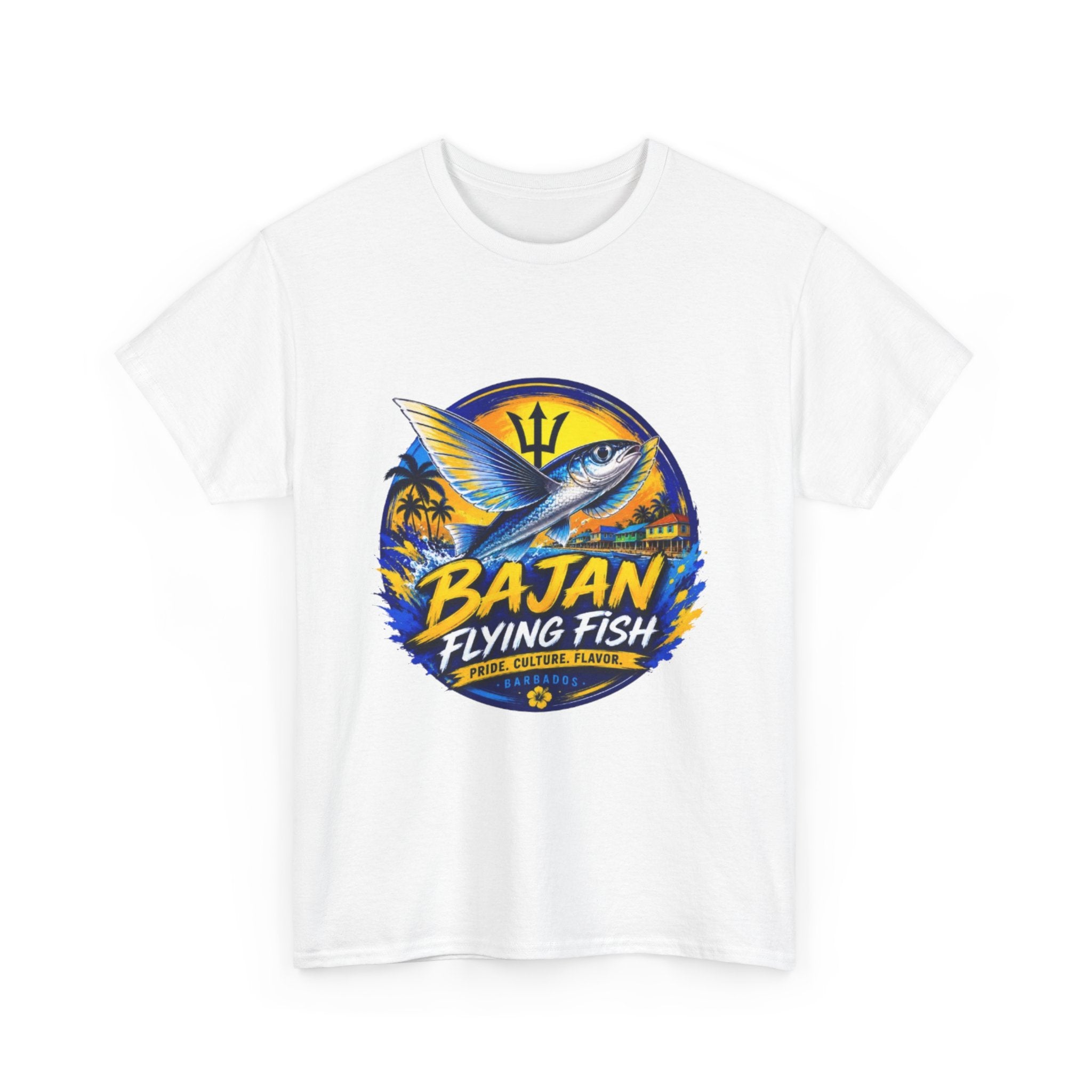 Bajan Flying Fish Tee — Caribbean Fishing Travel Shirt