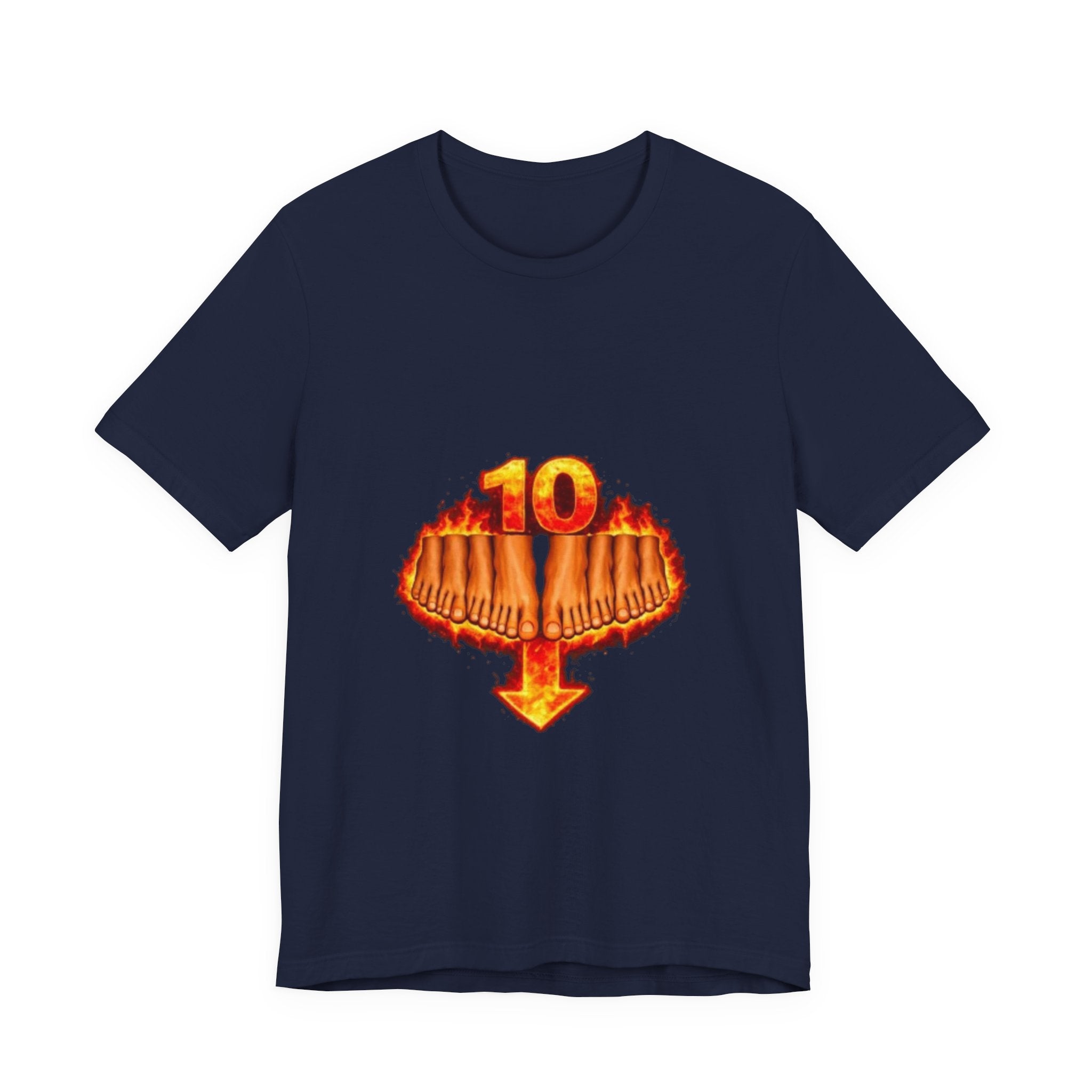 10 Down Arrow Phoenix Tee — Retro Flaming Number Graphic T-Shirt