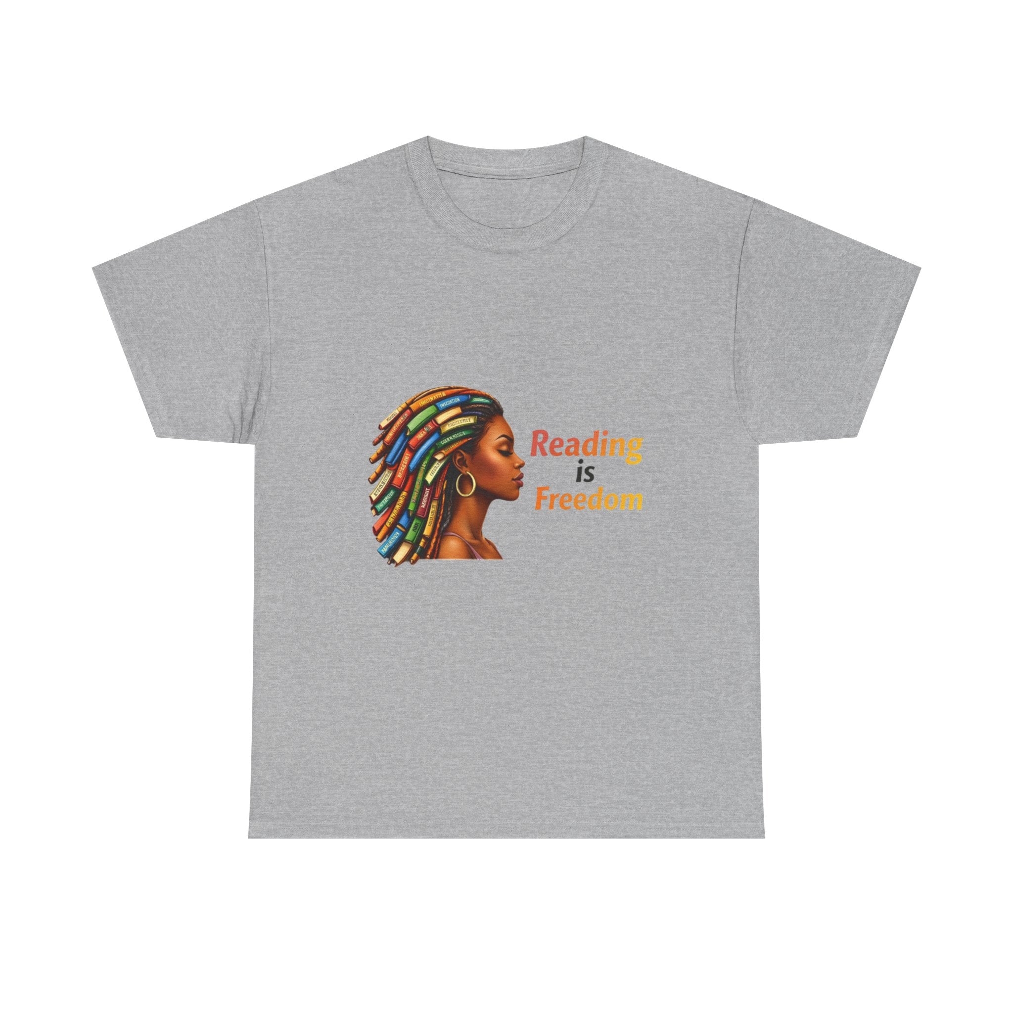 Reading Is Freedom T-Shirt — Colorful Book Dreadlocks Graphic Tee