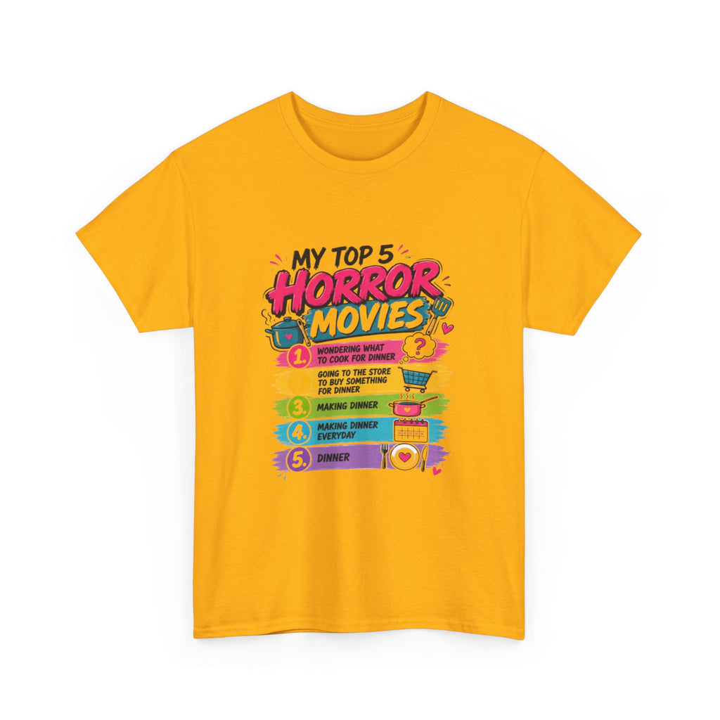 Horror Movies Top 5 Tee – Personalized List Graphic T-Shirt