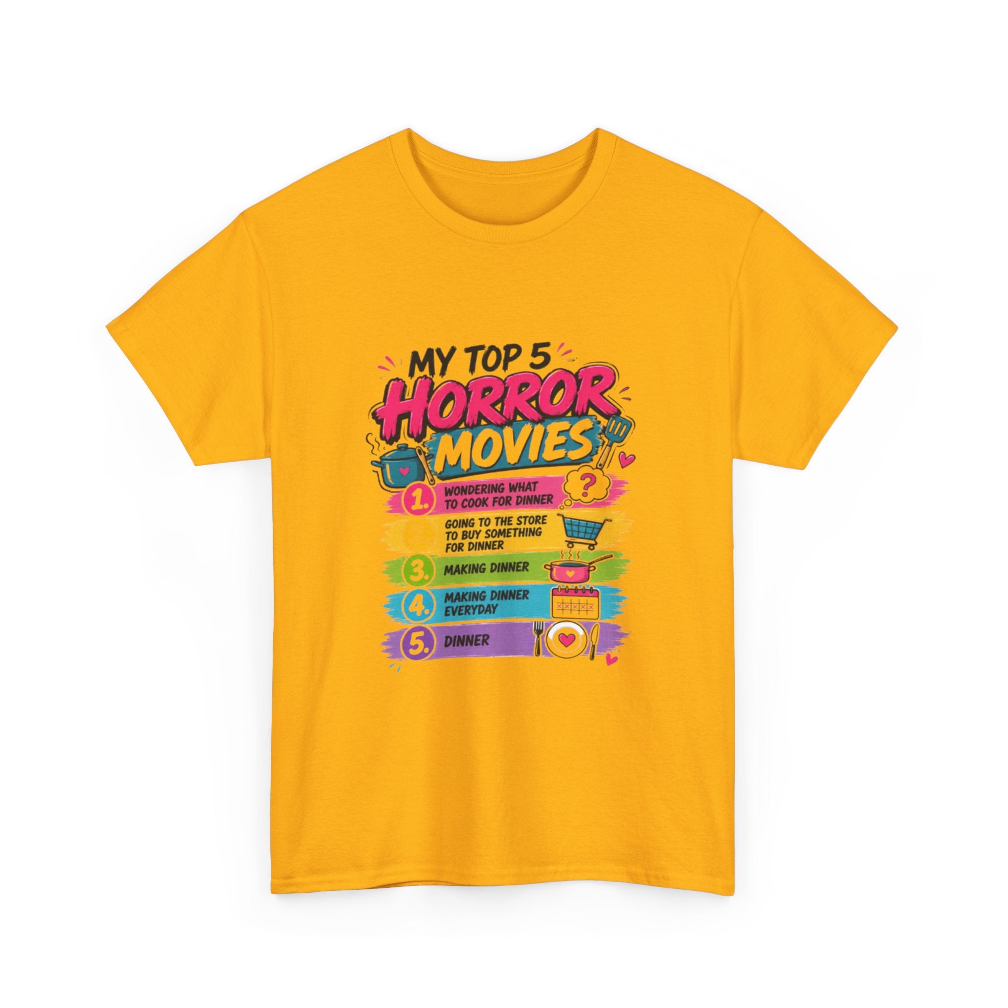 Horror Movies Top 5 Tee – Personalized List Graphic T-Shirt