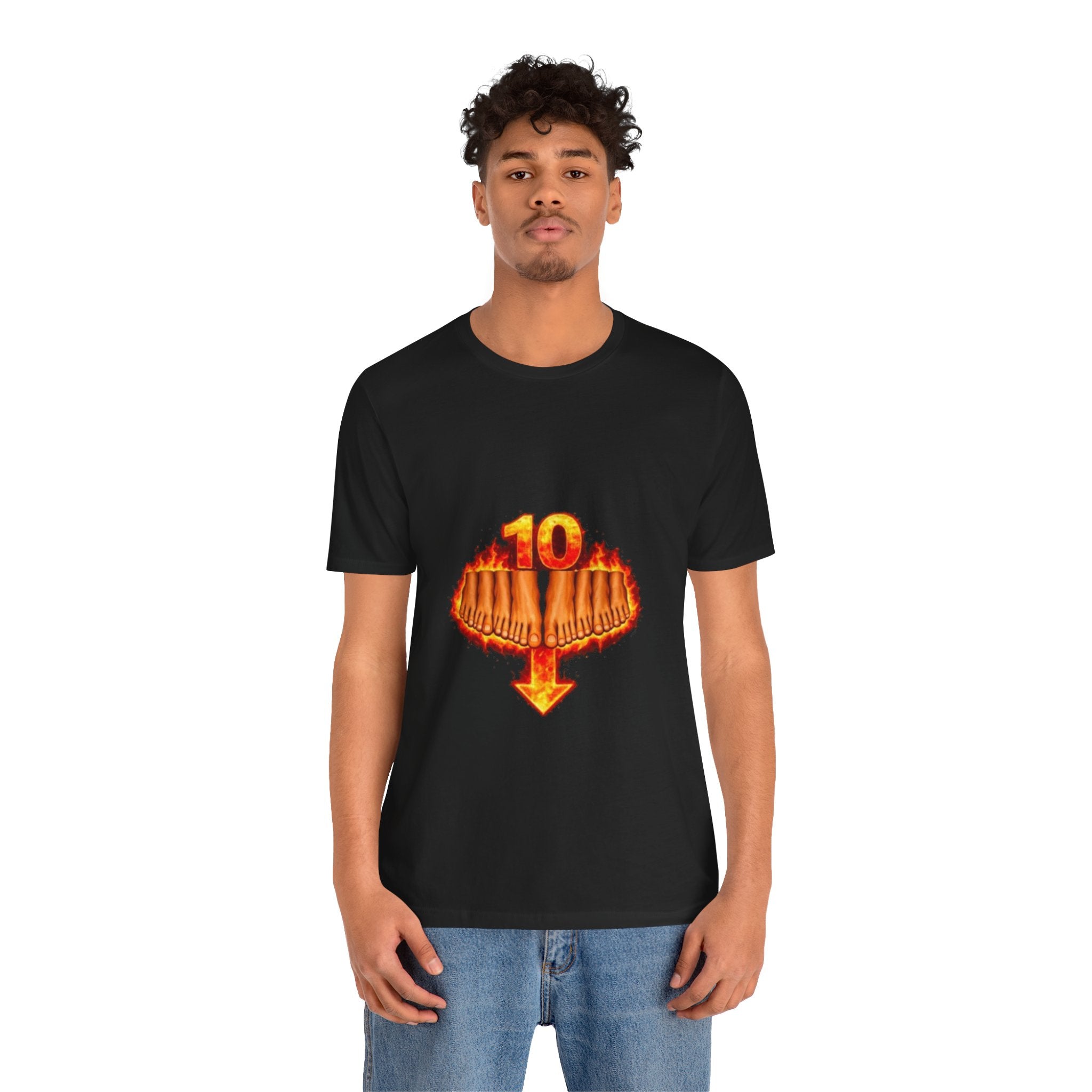 10 Down Arrow Phoenix Tee — Retro Flaming Number Graphic T-Shirt