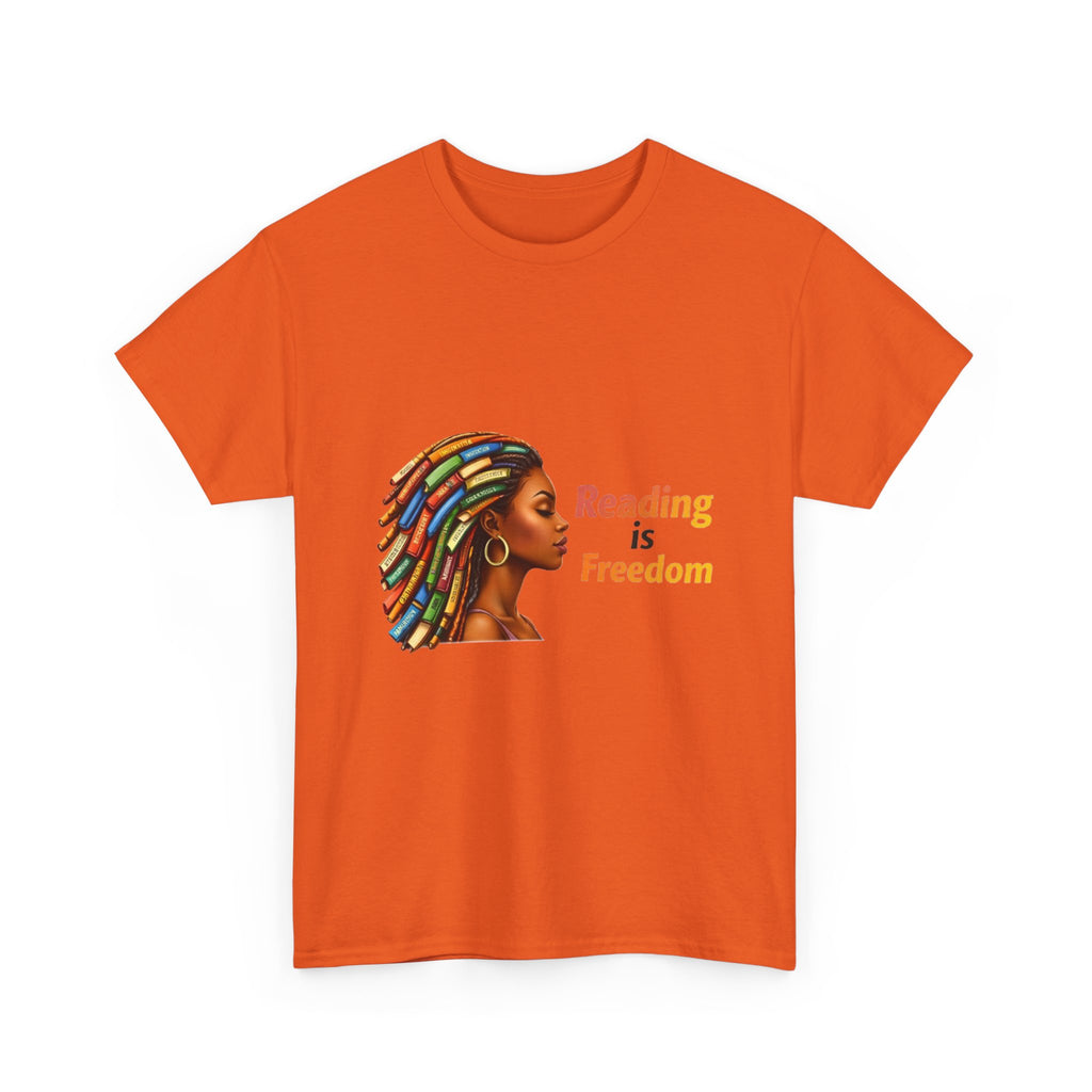 Reading Is Freedom T-Shirt — Colorful Book Dreadlocks Graphic Tee