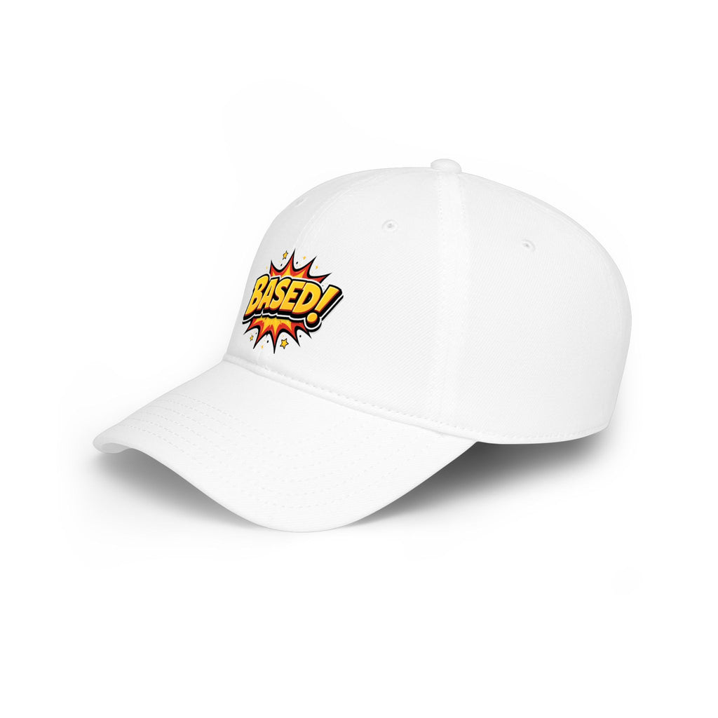 Based! Low Profile Baseball Cap — Comic Pop Art Embroidered Dad Hat