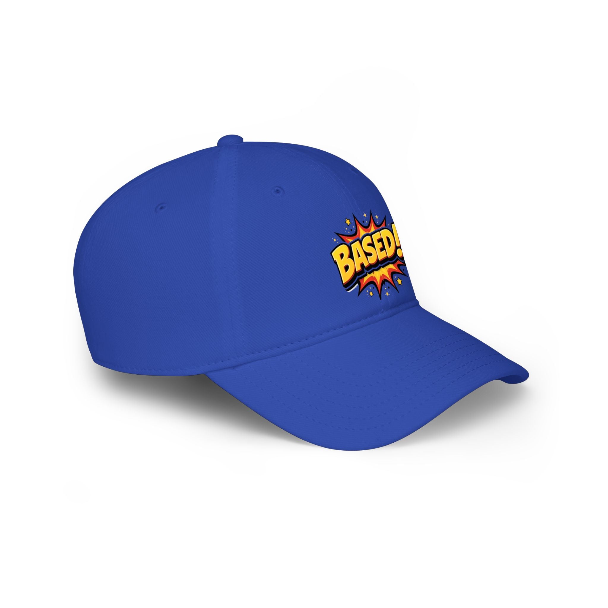 Based! Low Profile Baseball Cap — Comic Pop Art Embroidered Dad Hat