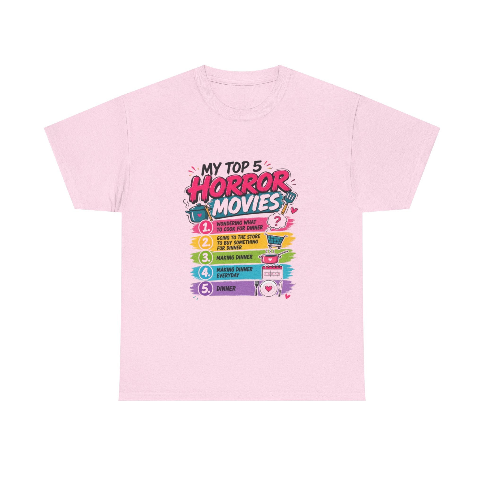 Horror Movies Top 5 Tee – Personalized List Graphic T-Shirt