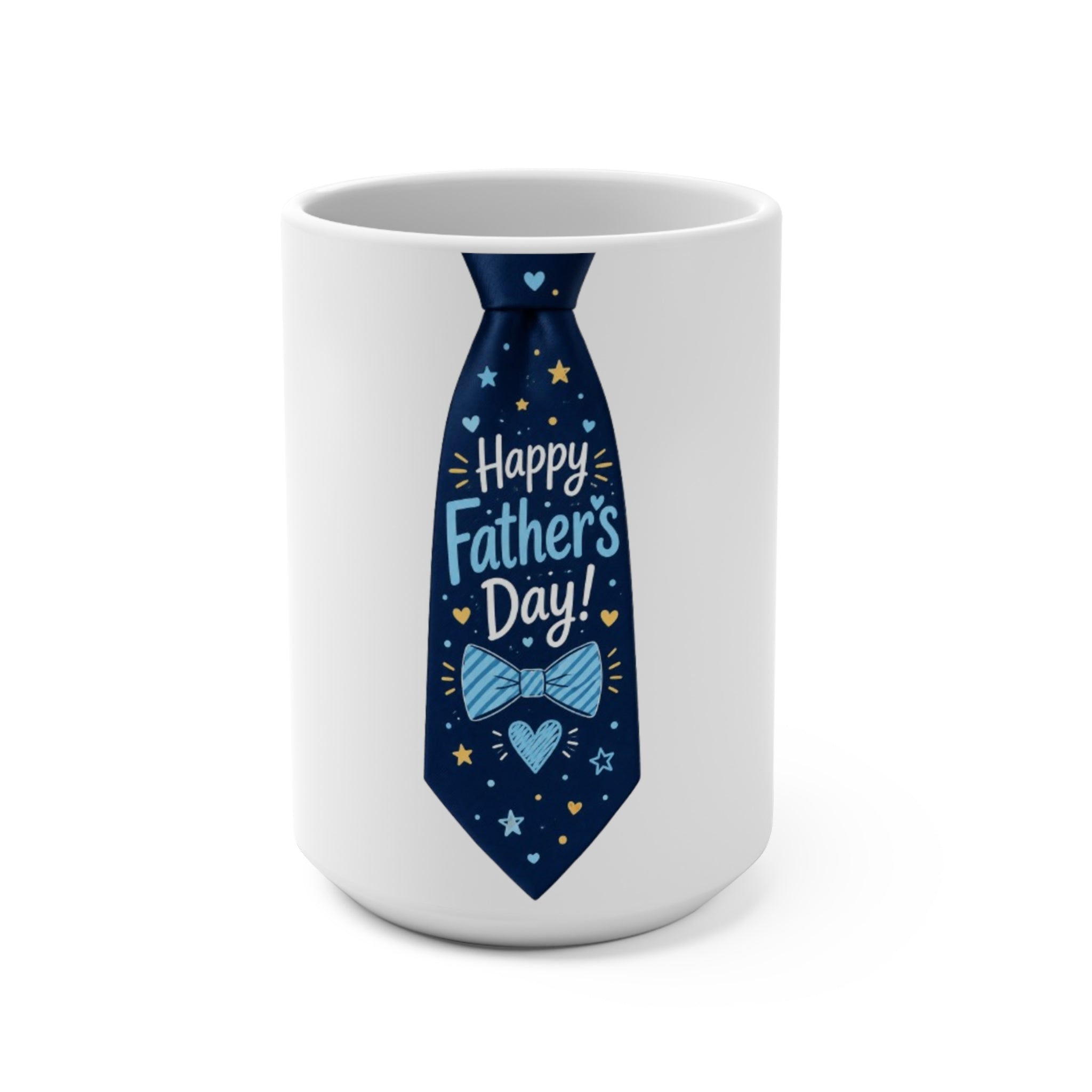 Father's Day Tie Design Mug - "Happy Father's Day" 15oz Ceramic Gift