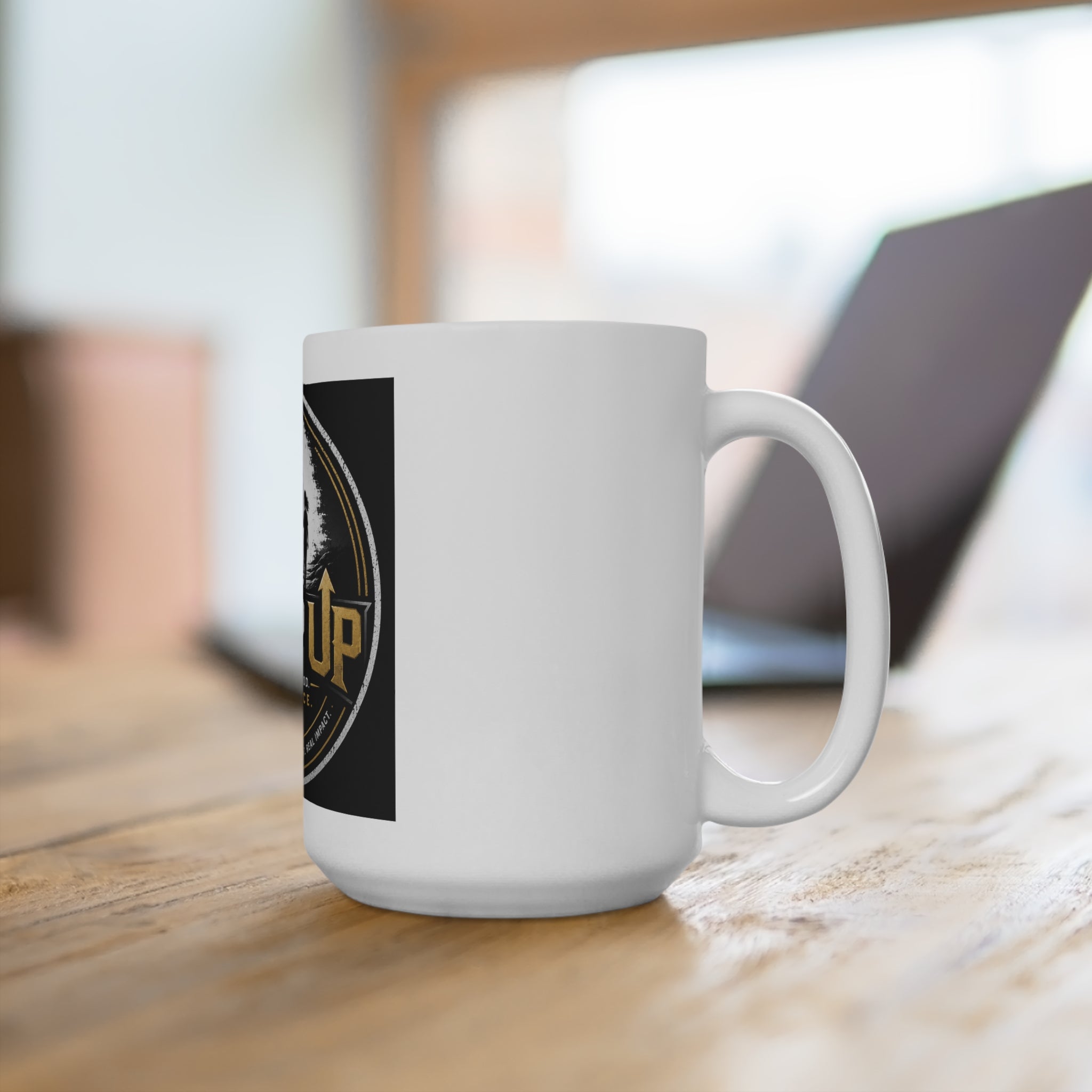 Step Up 15oz Mug — "Step Up: Not By Blood, By Choice" Fatherhood Coffee Cup